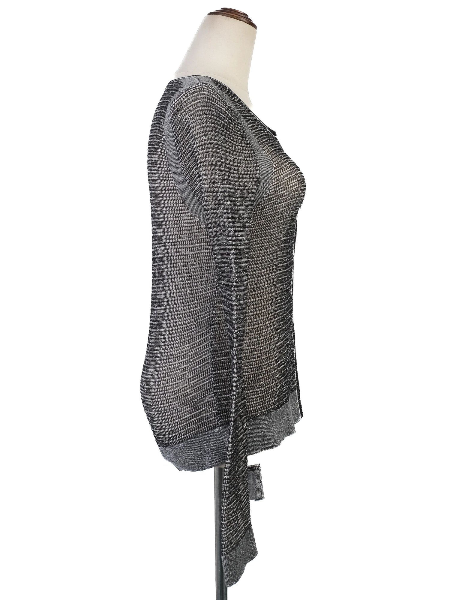 EXCELLENT Maje Gray Knitted Long Sleeve Top Size XS Sheer Viscose