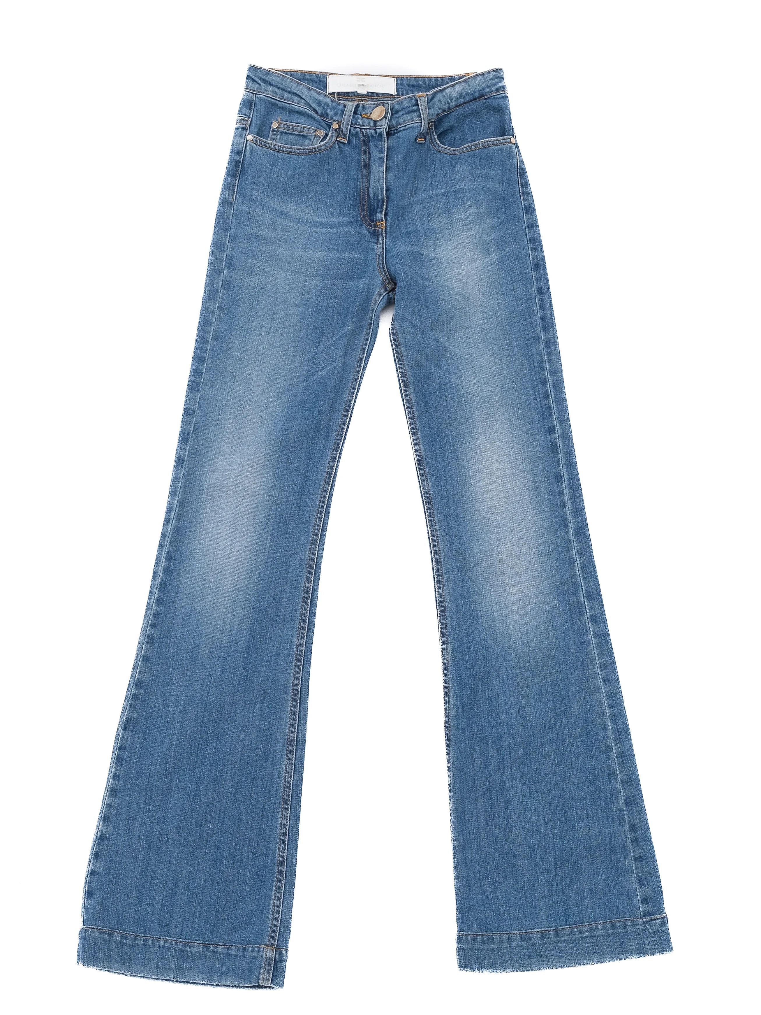 Excellent Elisabetta Franchi Blue Flared Denim Jeans Size S
