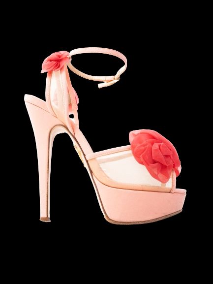 Good Charlotte Olympia Pink Fabric High-Heeled Platform Sandals Size 35