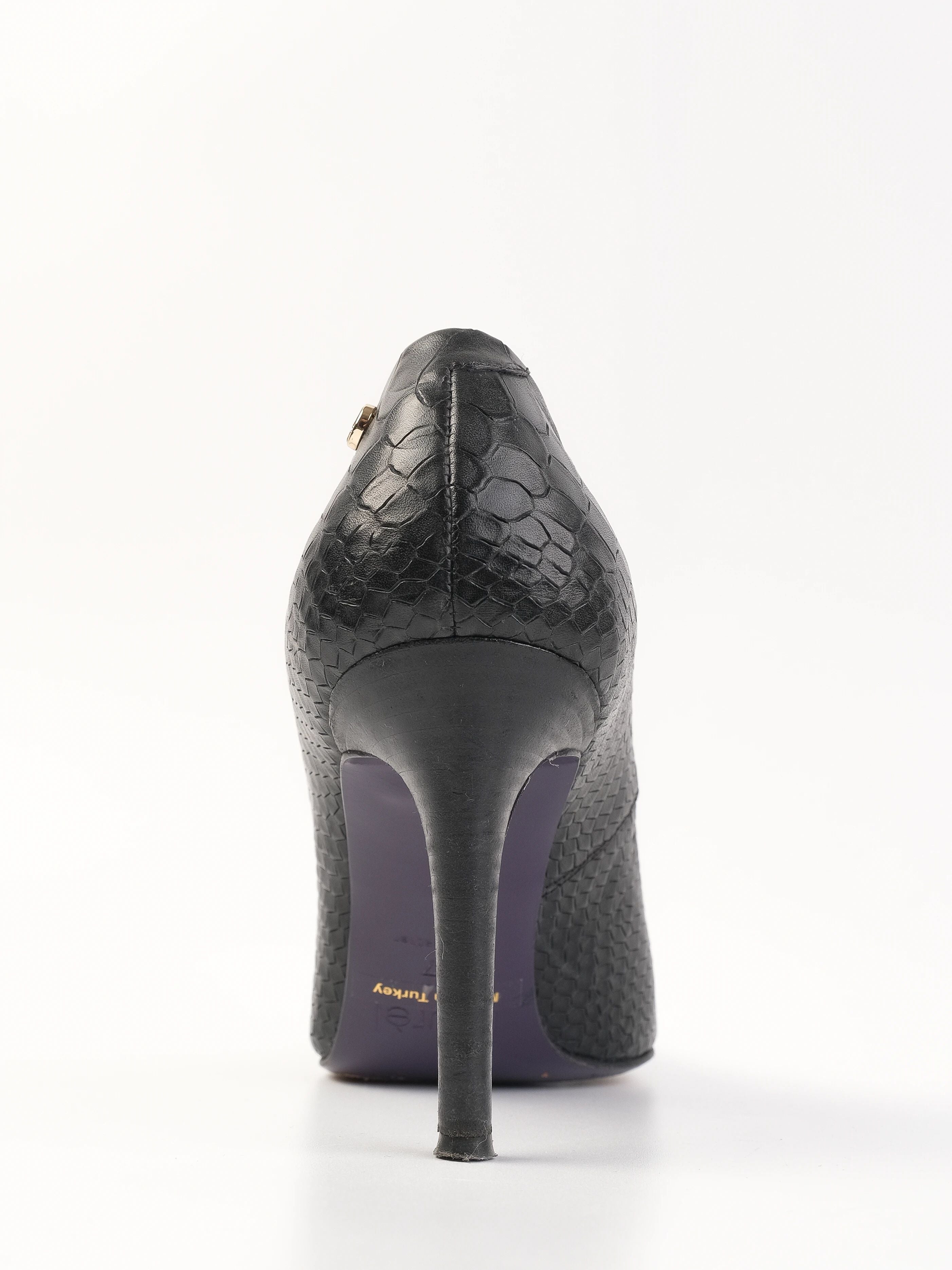 Excellent Laurel Black Leather High-Heeled Shoes Size 37