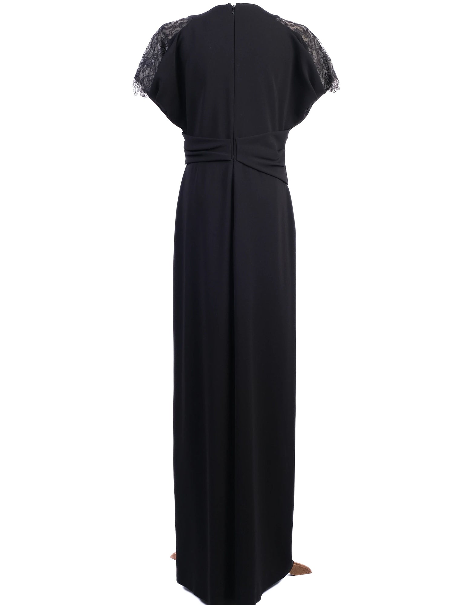 Max Mara Pianoforte Black Lace Long Dress Size L Excellent Condition