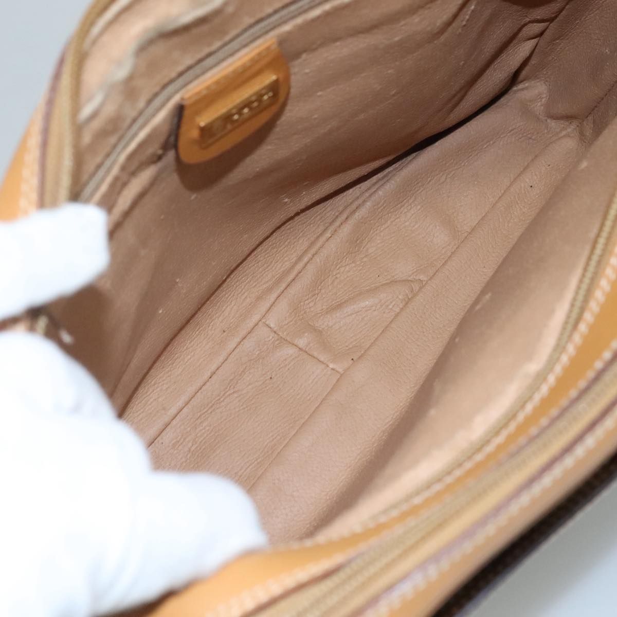 Gucci Micro Gg Supreme Shoulder Bag Pvc Beige Auth