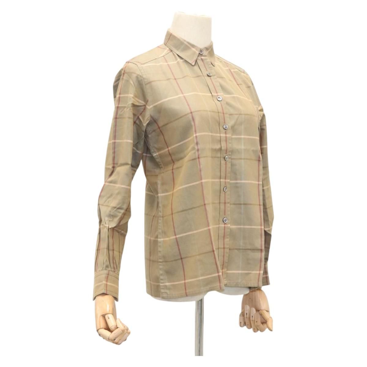 Burberrys Nova Check Shirt Cotton Beige Auth