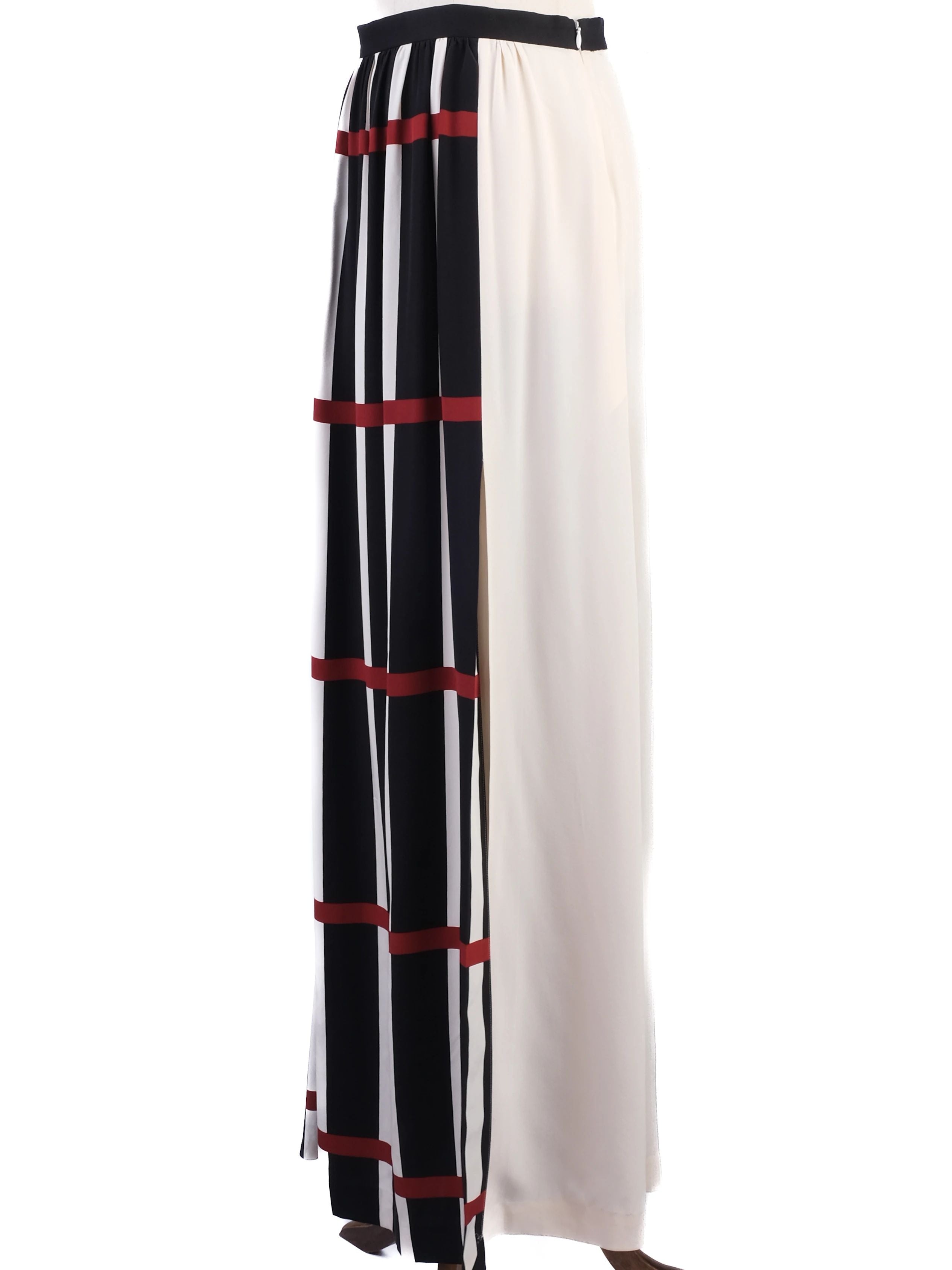 NEW By Malene Birger Long Skirt Black White Stripe XS