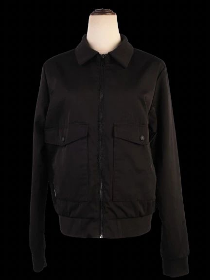 Excellent Karl Lagerfeld Black Jacket Size 15 Polyester Women&