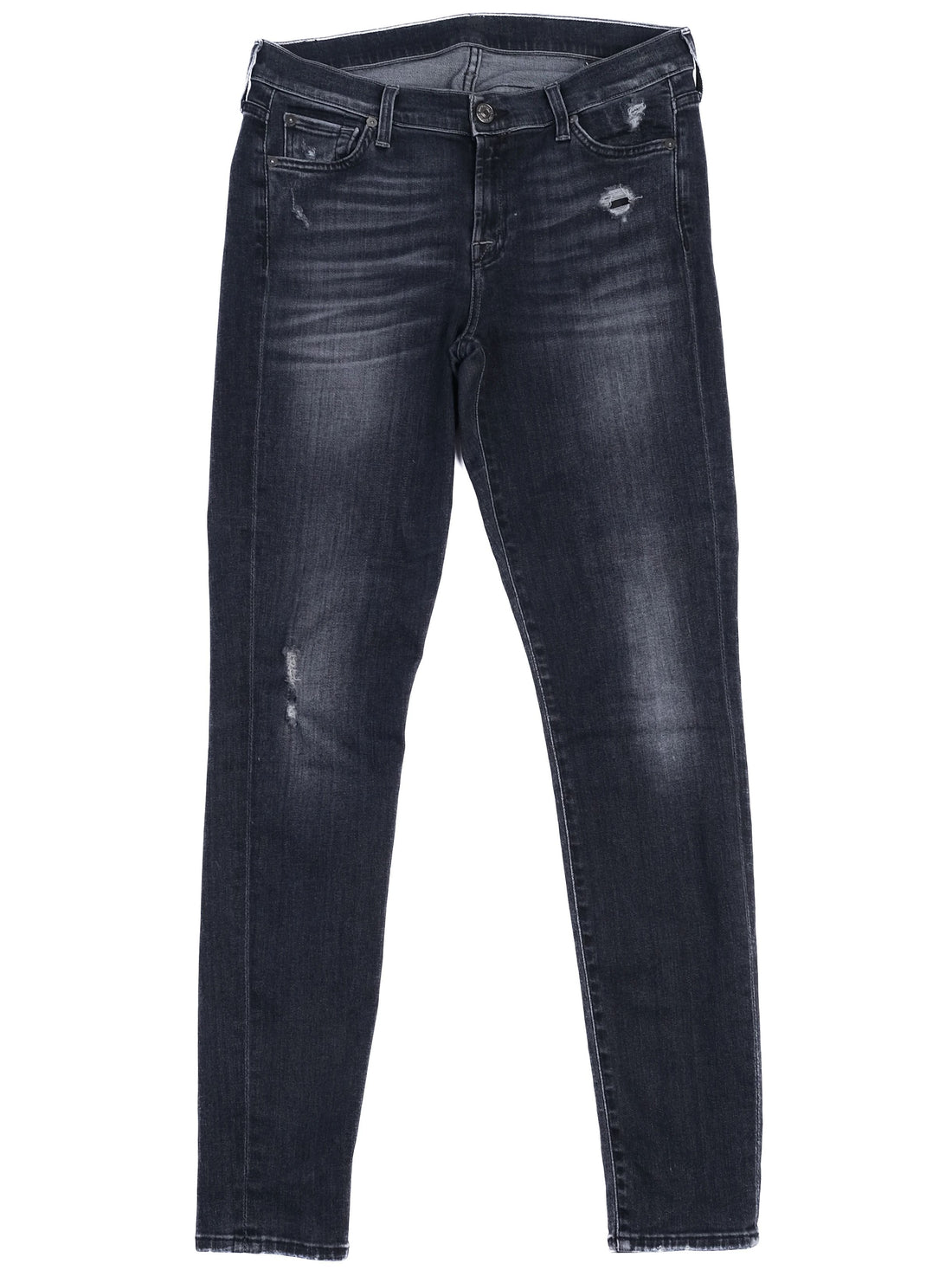 Excellent 7 For All Mankind Gray Skinny Jeans Size M