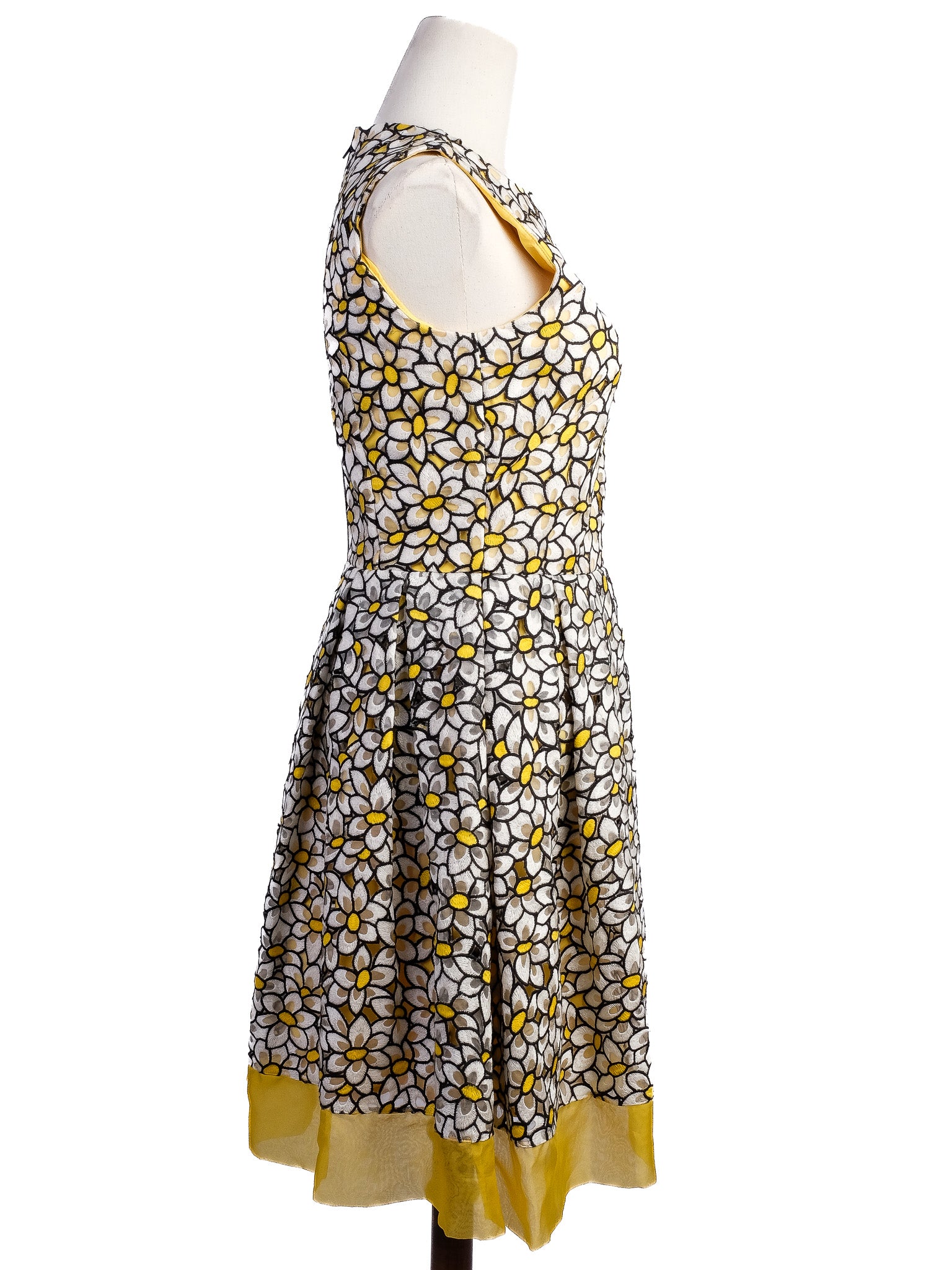 Excellent Red Valentino Floral Dress Combined Polyester Size M