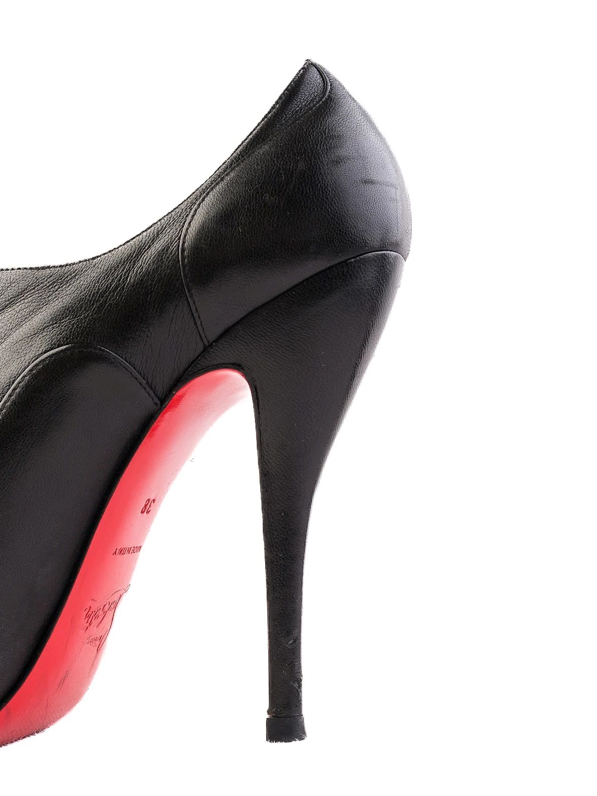Christian Louboutin Black Leather High Heeled Shoes Size 37