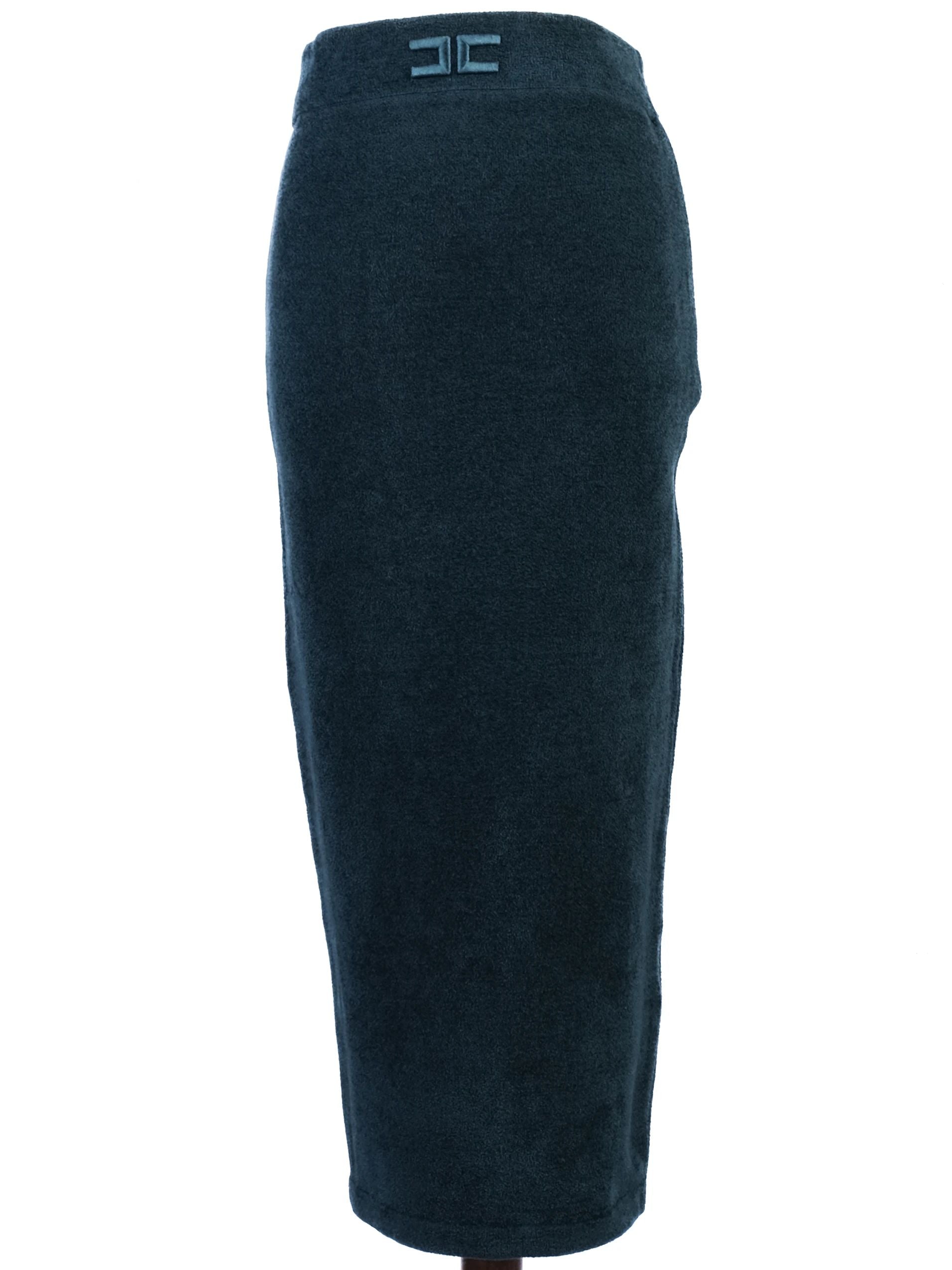 Elisabetta Franchi Green Wool Skirt Size S - Excellent Condition