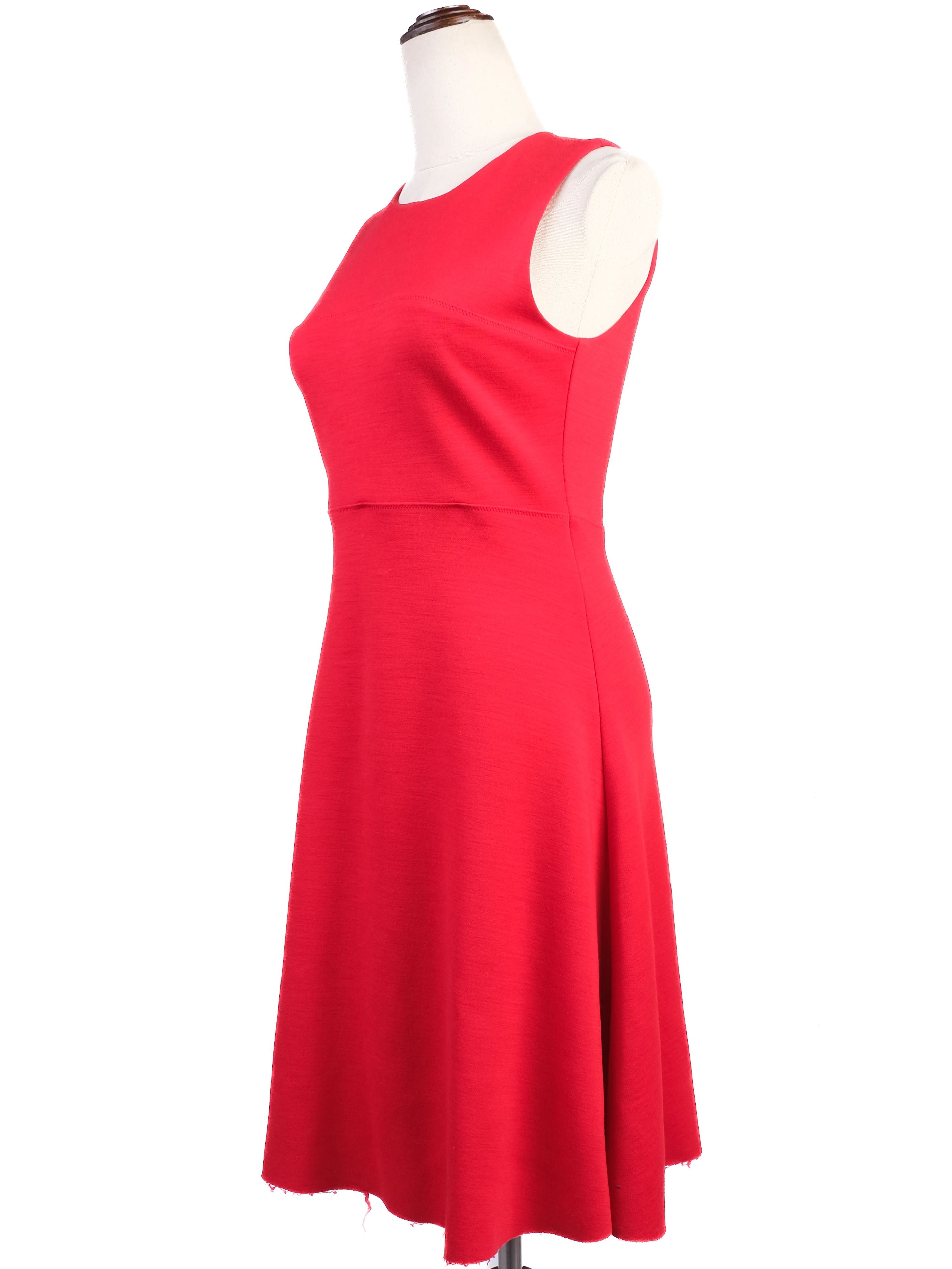 Joseph Red Wool Sleeveless Dress Size S - Excellent Condition