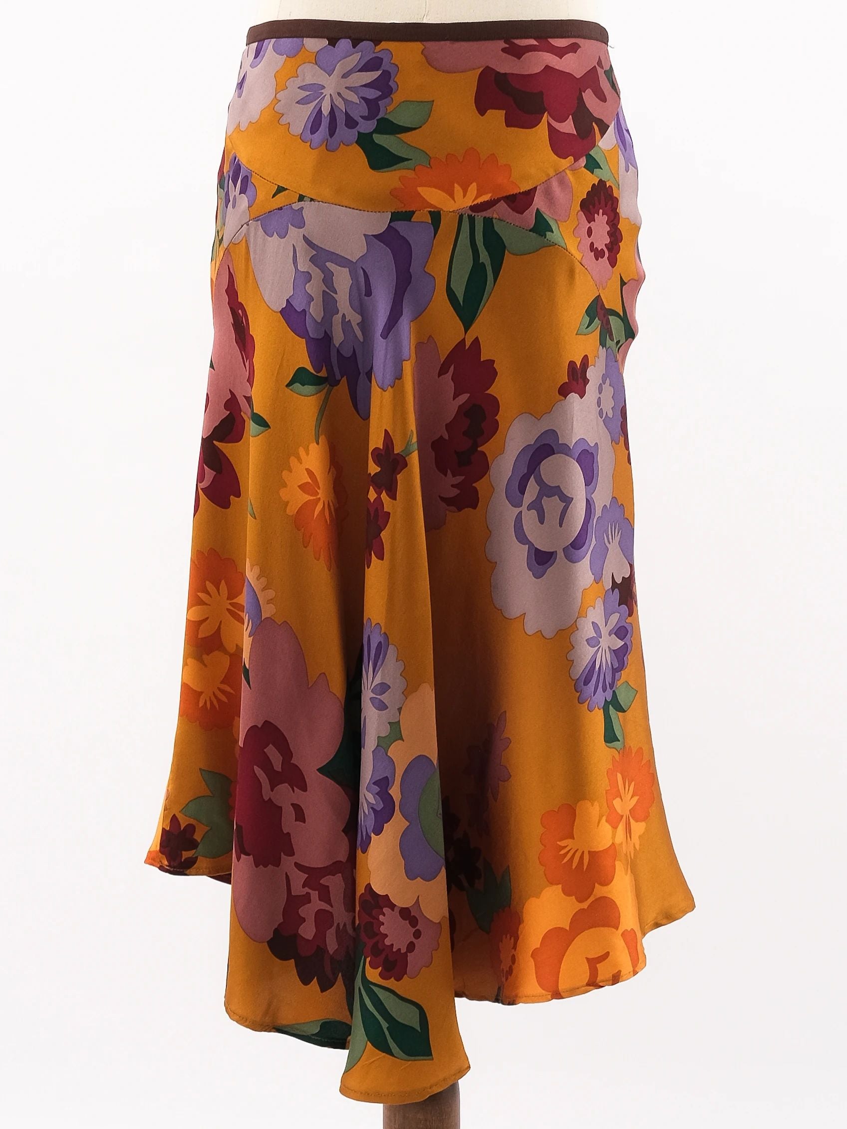 Etro Floral Silk Skirt Size S Excellent Condition Made in Italy