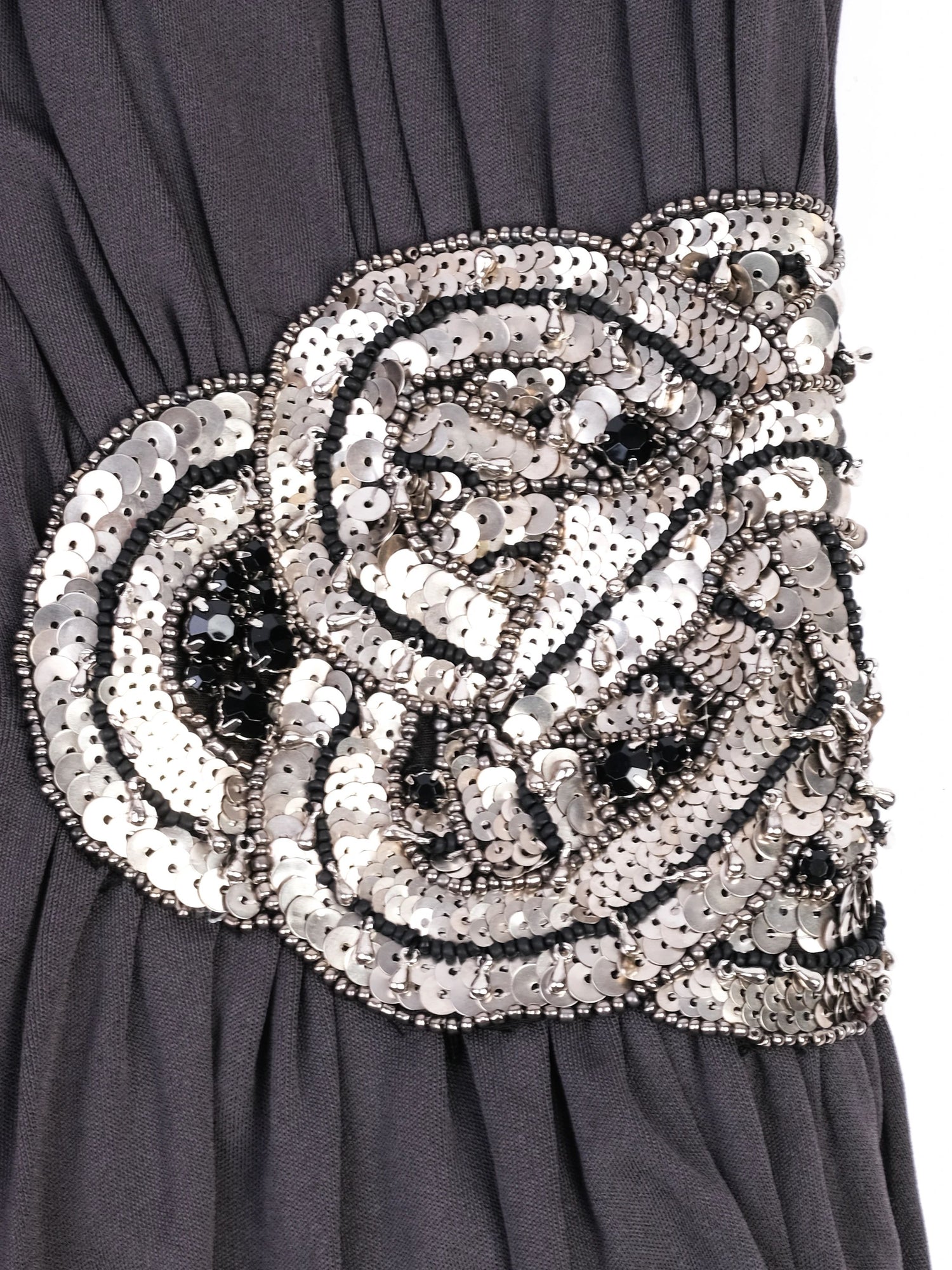 Excellent Jay AHR Gray Strapless Pleated Dress Size S with Sequins