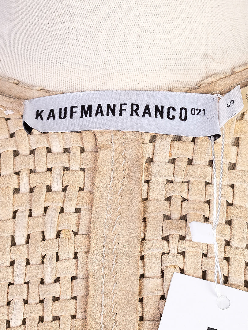 EXCELLENT Kaufmanfranco White Leather Textured Coat Size S