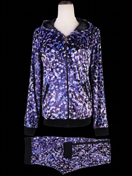 Excellent Roberto Cavalli Hooded Jacket Purple Black Size M