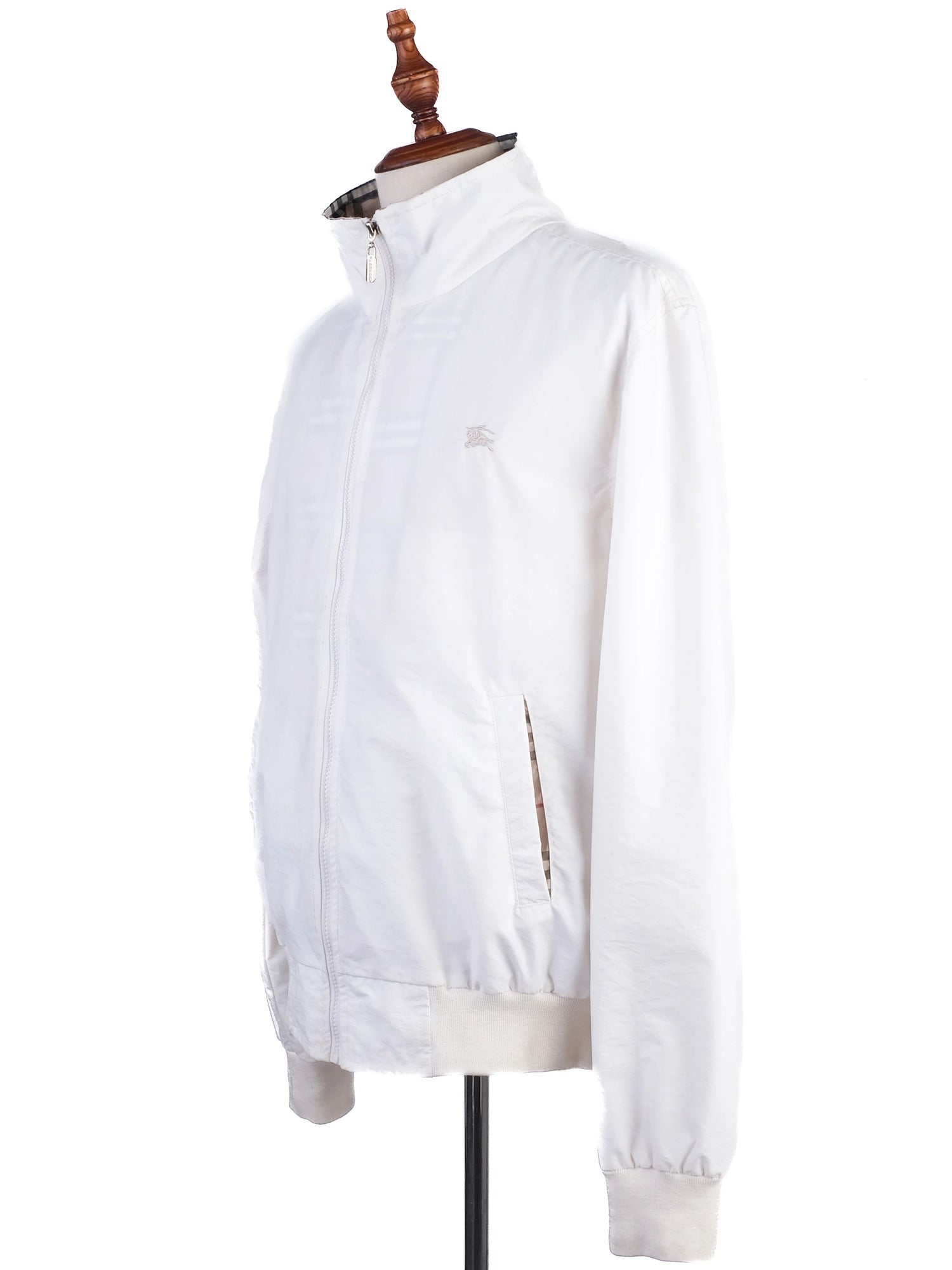 Excellent Burberry White Lycra Jacket XL for Men