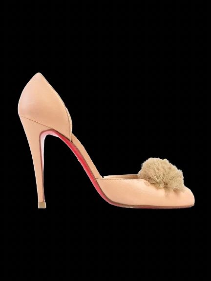 Christian Louboutin Beige Pink High-Heeled Shoes Size 38.5