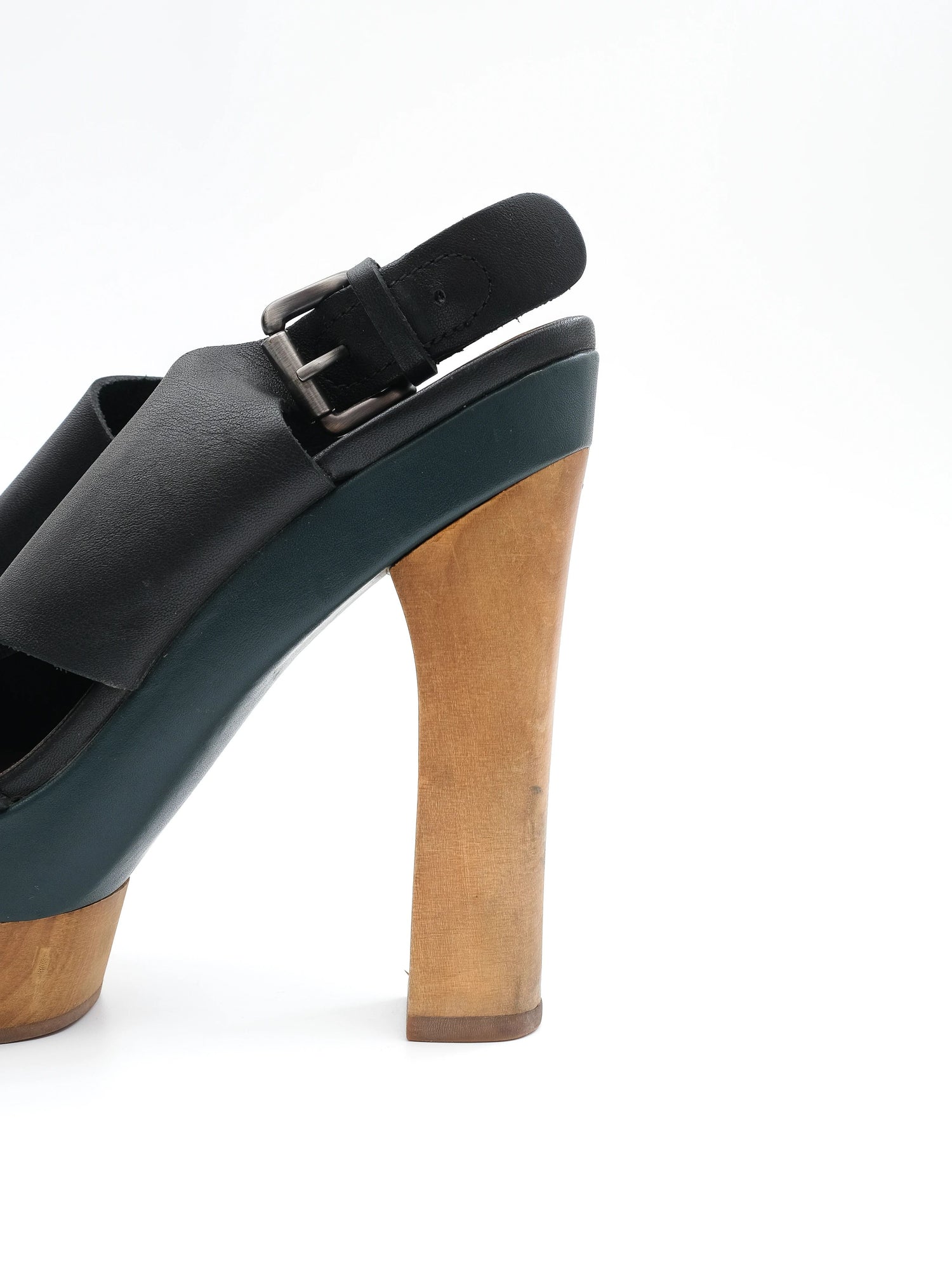 Excellent Marni High-Heeled Black Leather Sandals Size 37