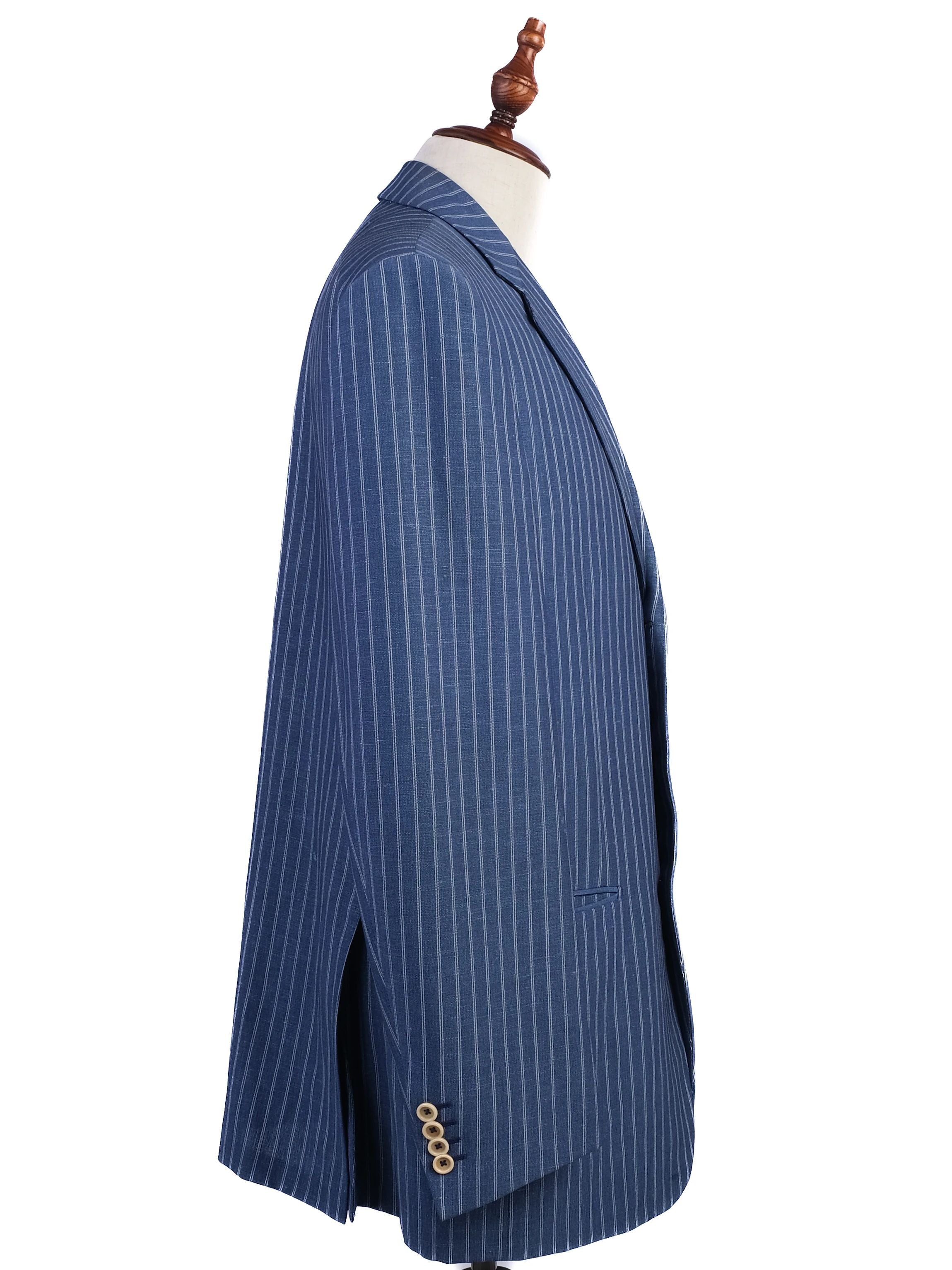 Excellent Pal Zileri Blue Wool Suit Jacket Size XXL Pinstripe