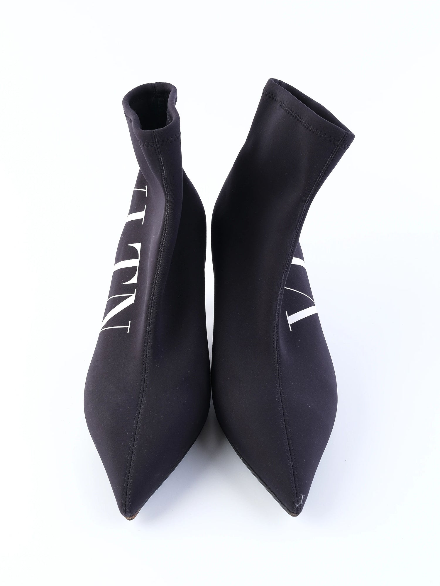 EXCELLENT Valentino Blue Fabric Ankle Boots Size 39 with Stiletto Heel