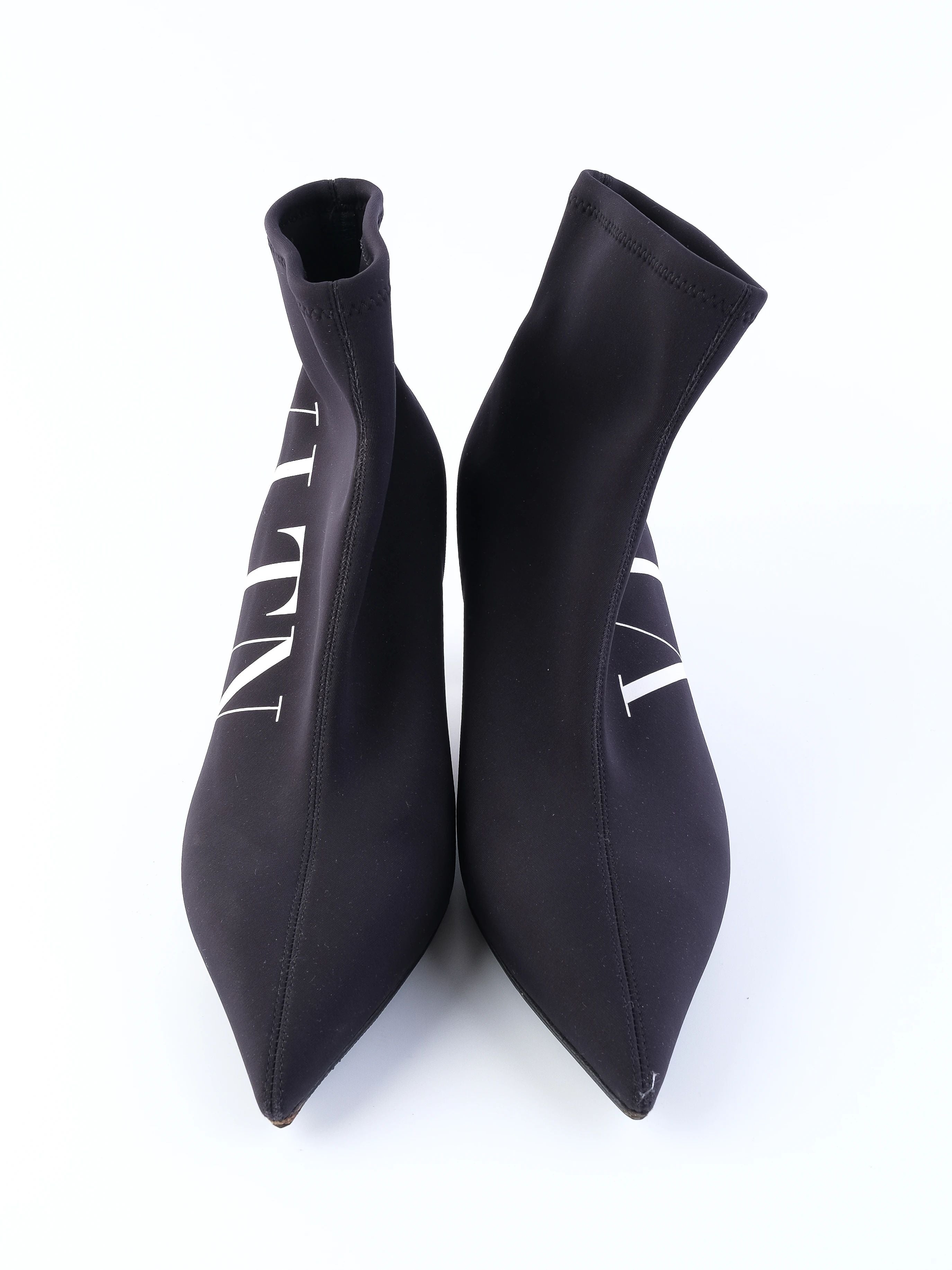 EXCELLENT Valentino Blue Fabric Ankle Boots Size 39 with Stiletto Heel