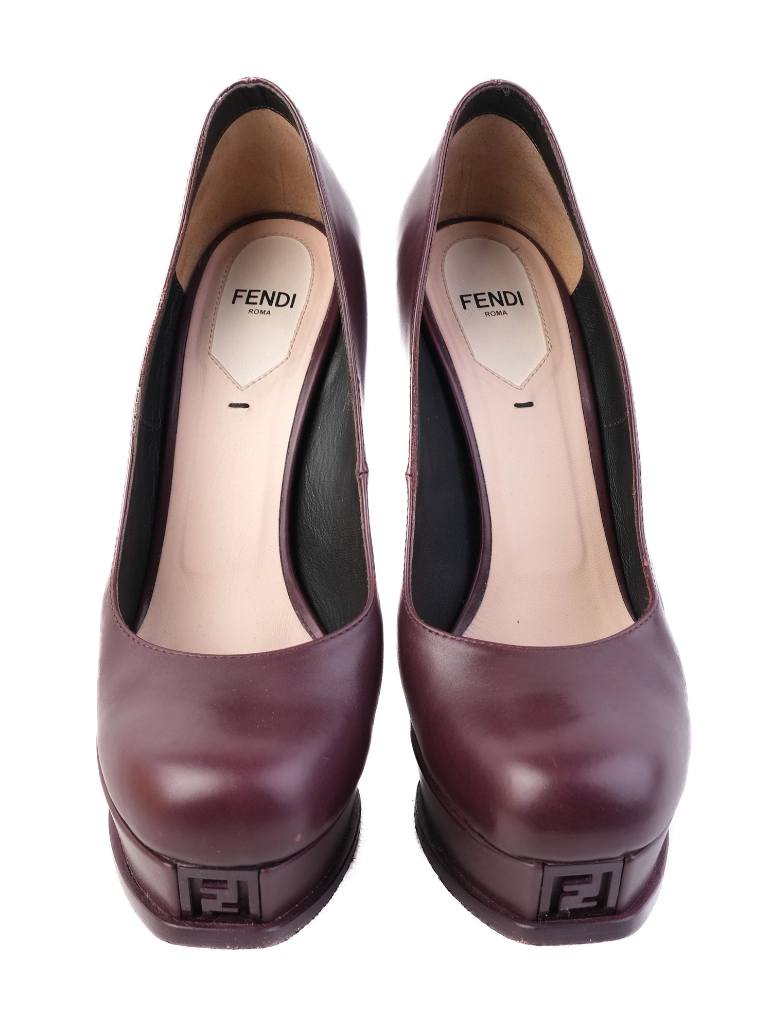 Excellent Fendi Purple Leather High-Heeled Pumps Size 38.5