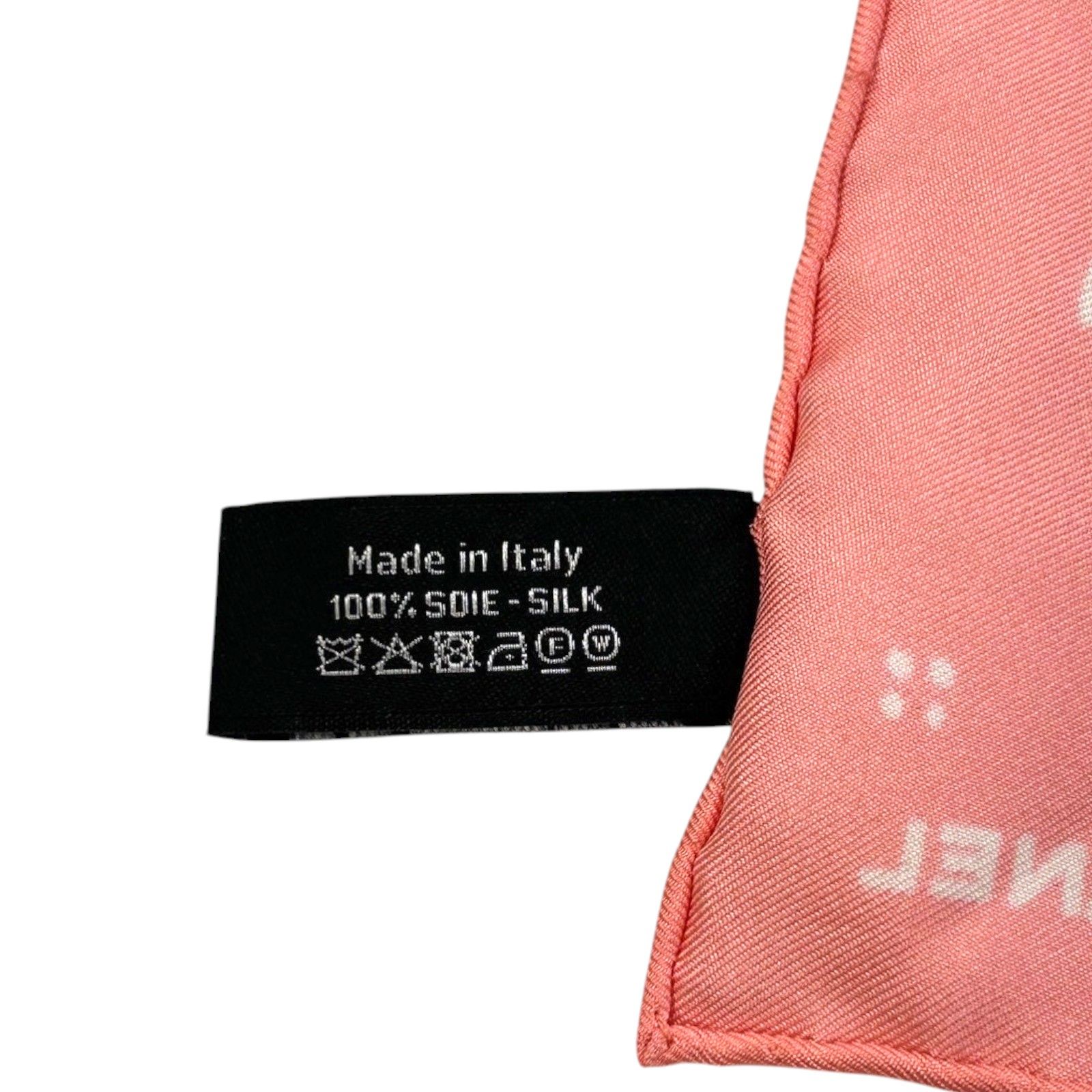 Chanel Flowers Square Scarf Silk Pink