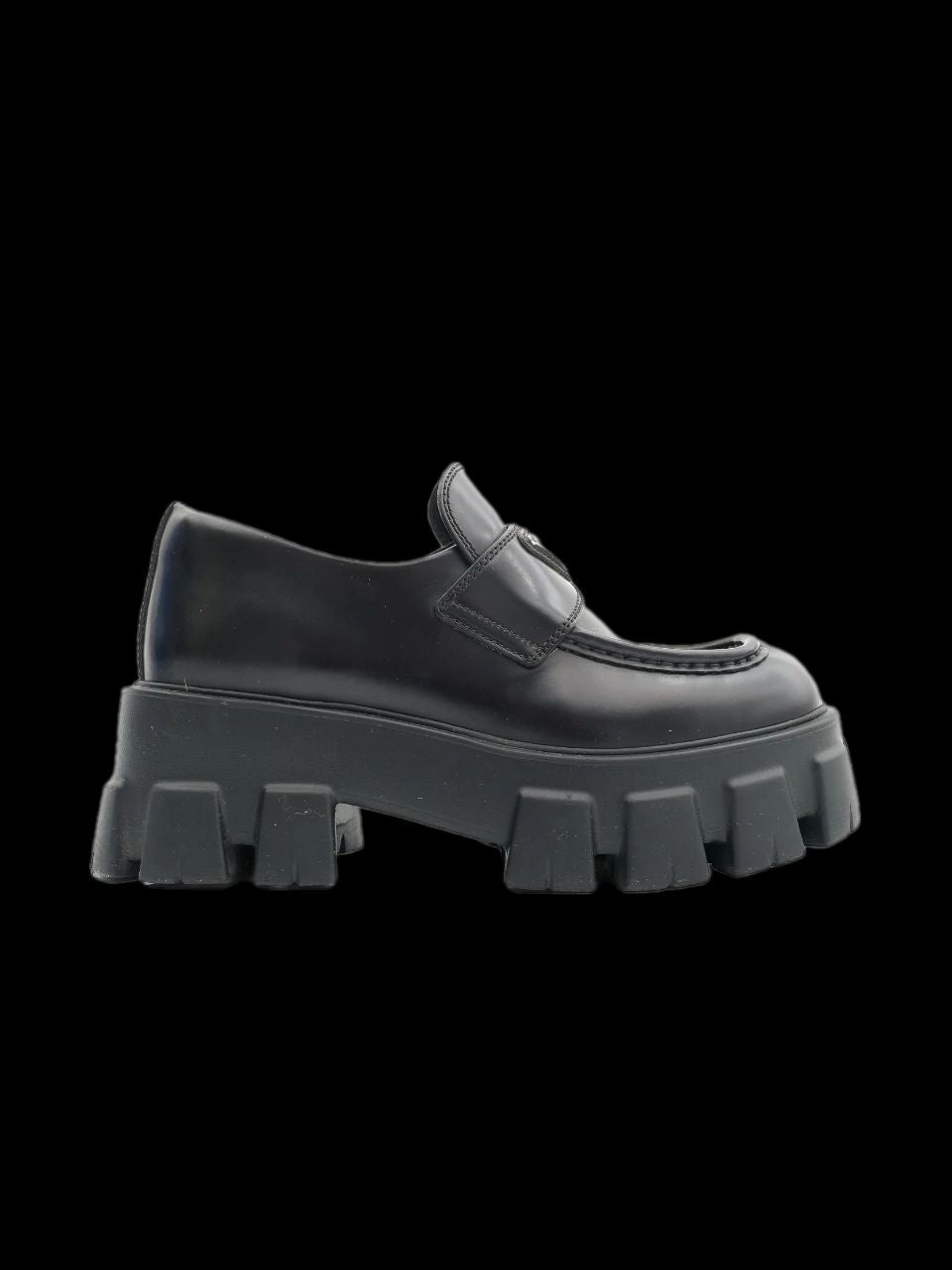 NEW Prada Chunky Black Loafers Leather Women&