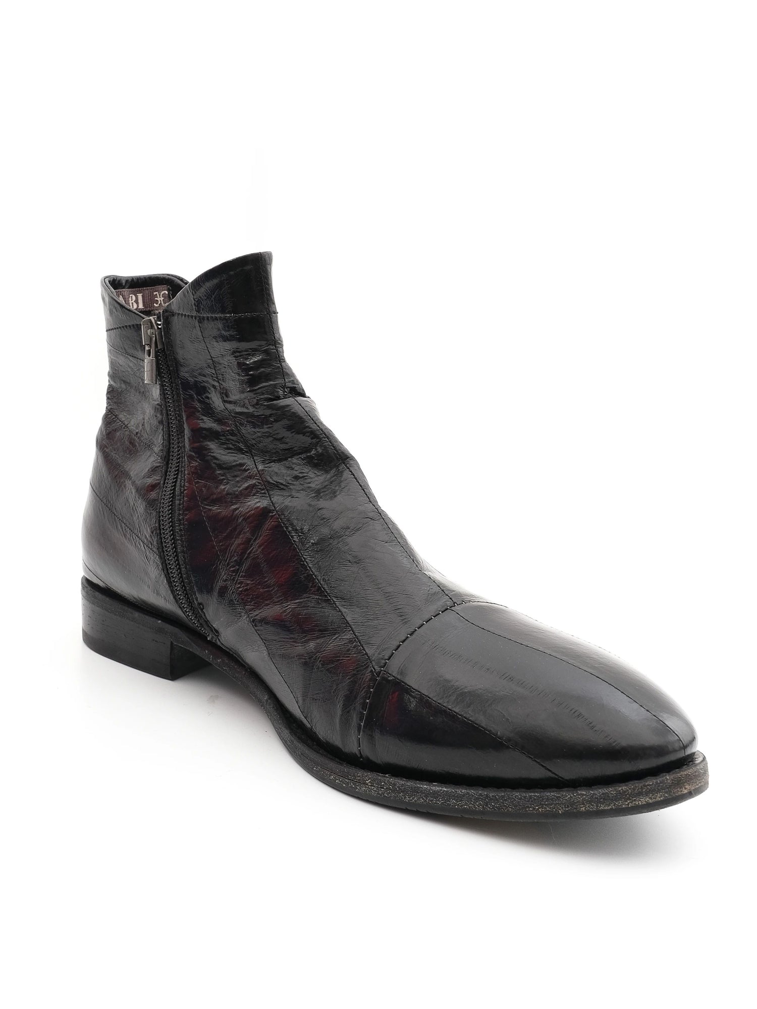 Excellent Fabi Black Leather Ankle Boots Size 43 with Zipper