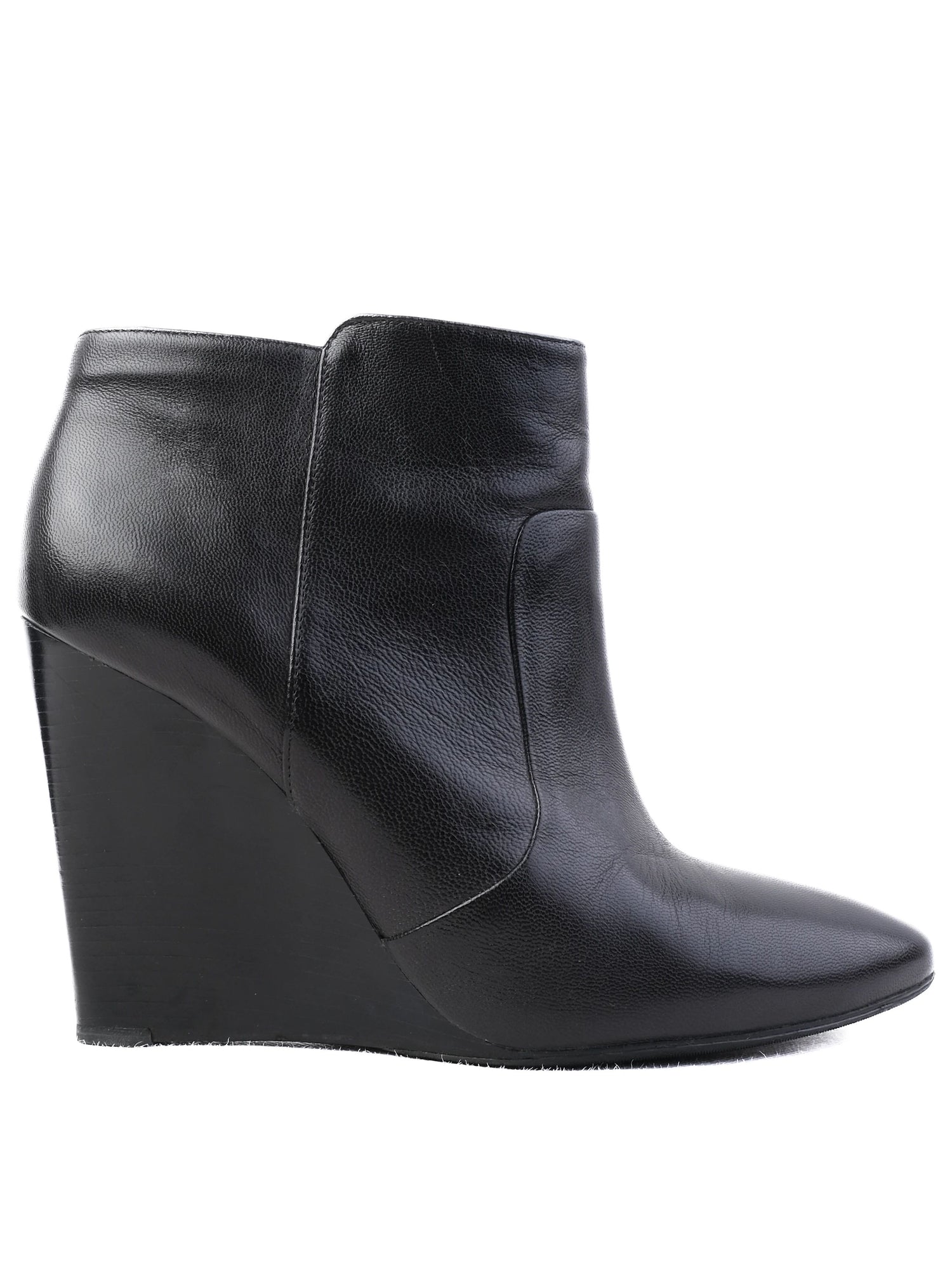 Excellent Tory Burch Black Leather Wedge Ankle Boots Size 40