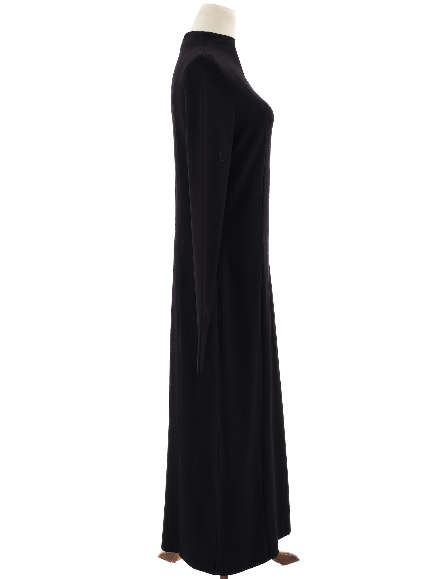 NEW Cos Black Long Sleeve Dress High Neck Viscose Size N/A