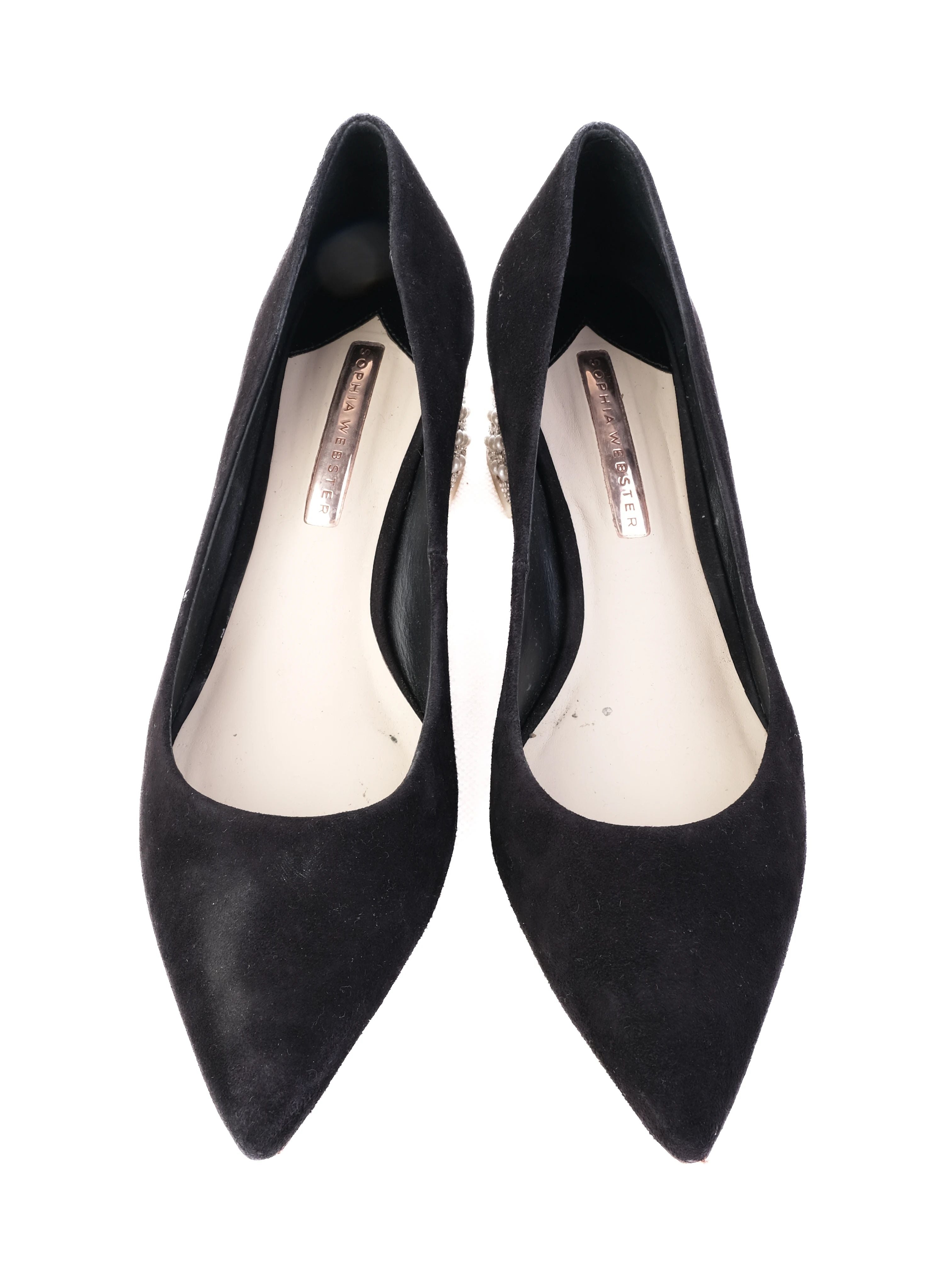 Excellent Sophia Webster Black Genuine Suede Heels Size 40