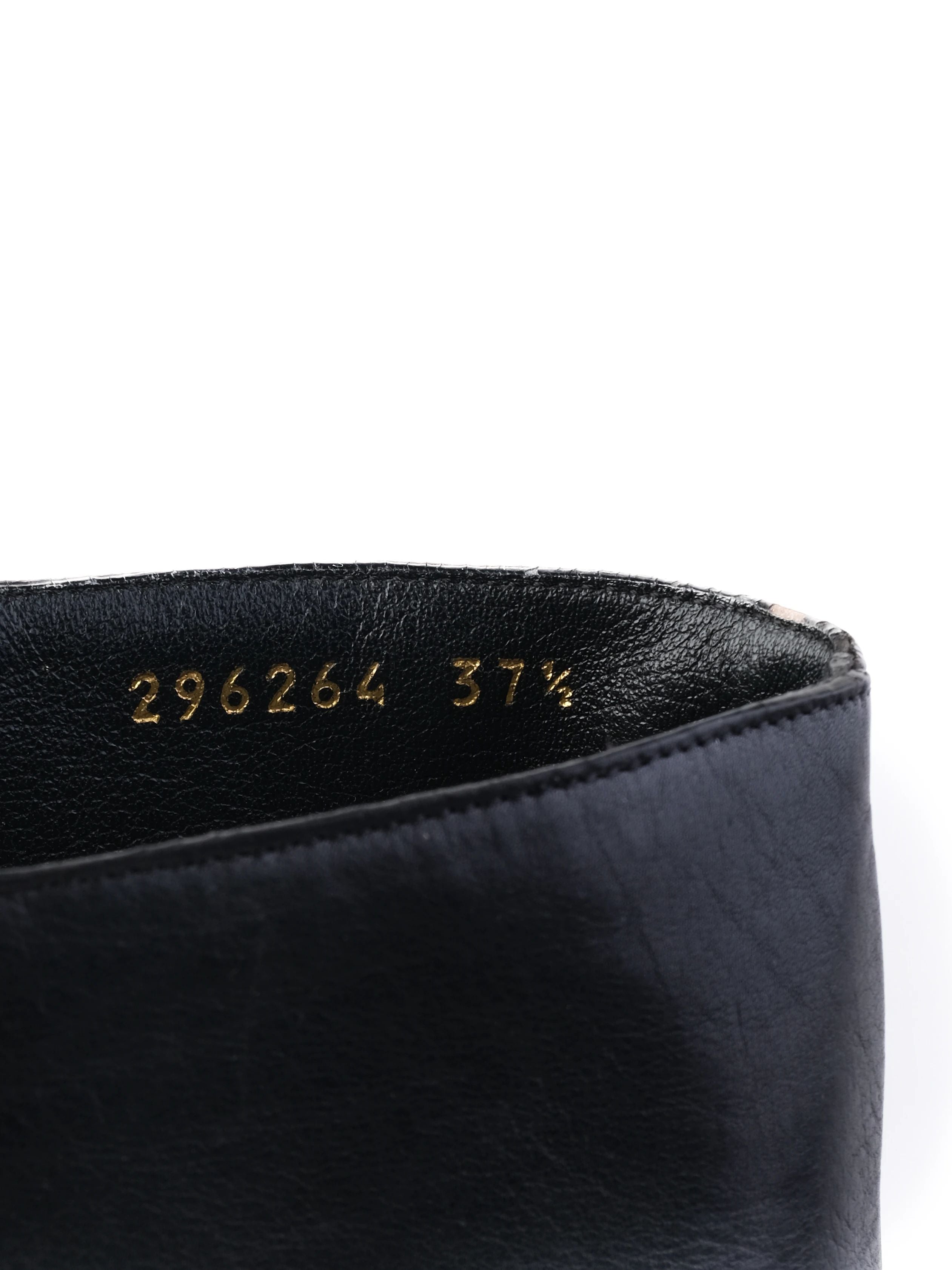 Gucci Black Knee-High Boots Leather Size 37.5 Excellent Condition