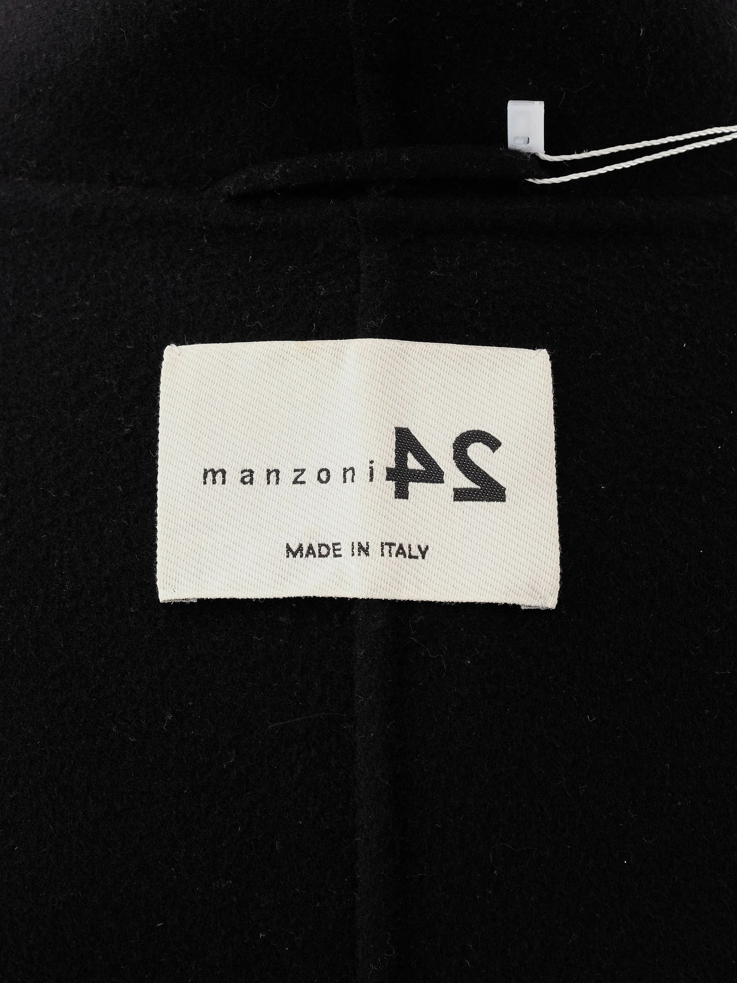 Perfect Black Cashmere Wool Coat with Fur Trim Size M