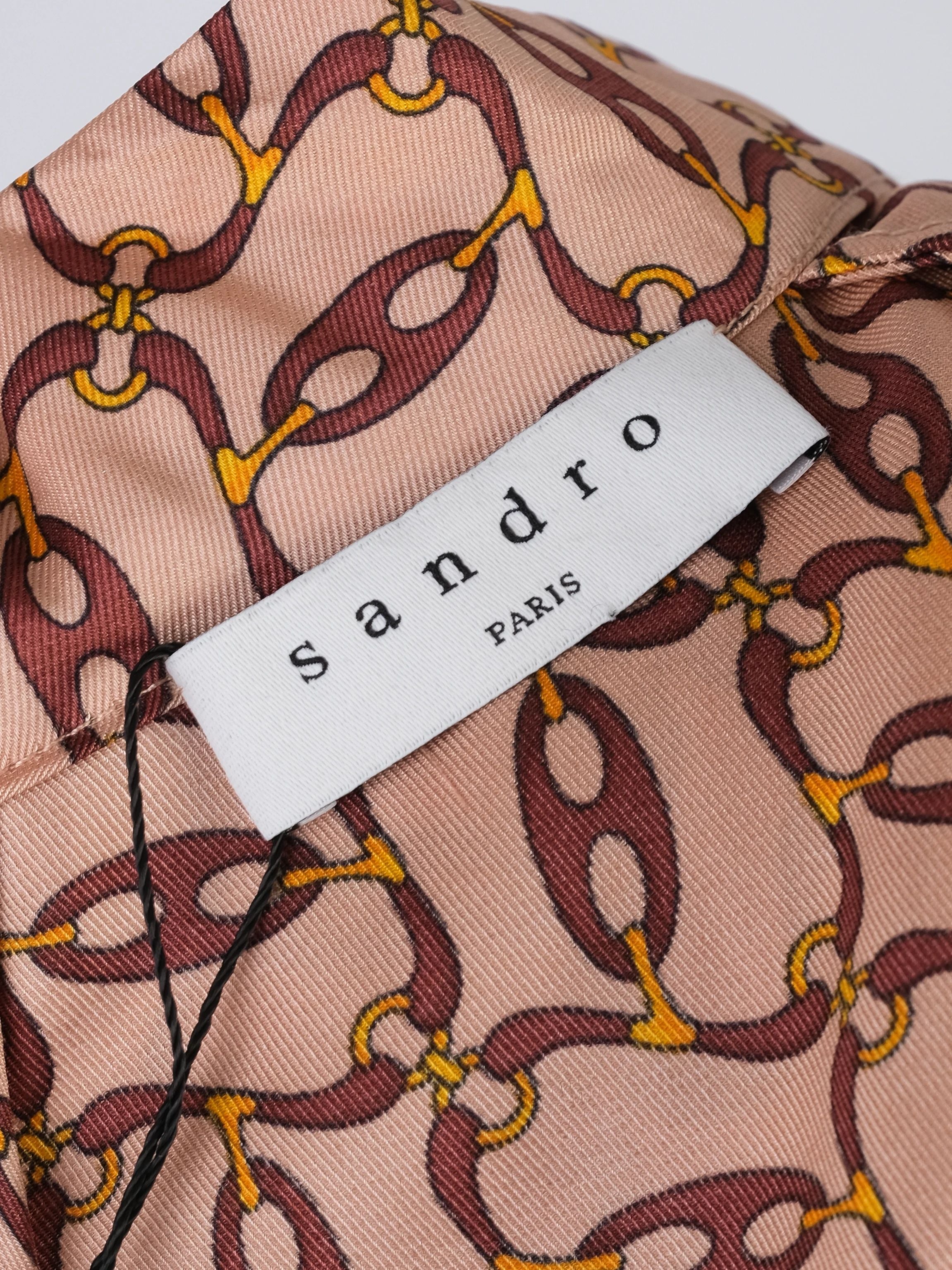 Excellent Sandro XS Dress Combined Abstract Pattern Polyester