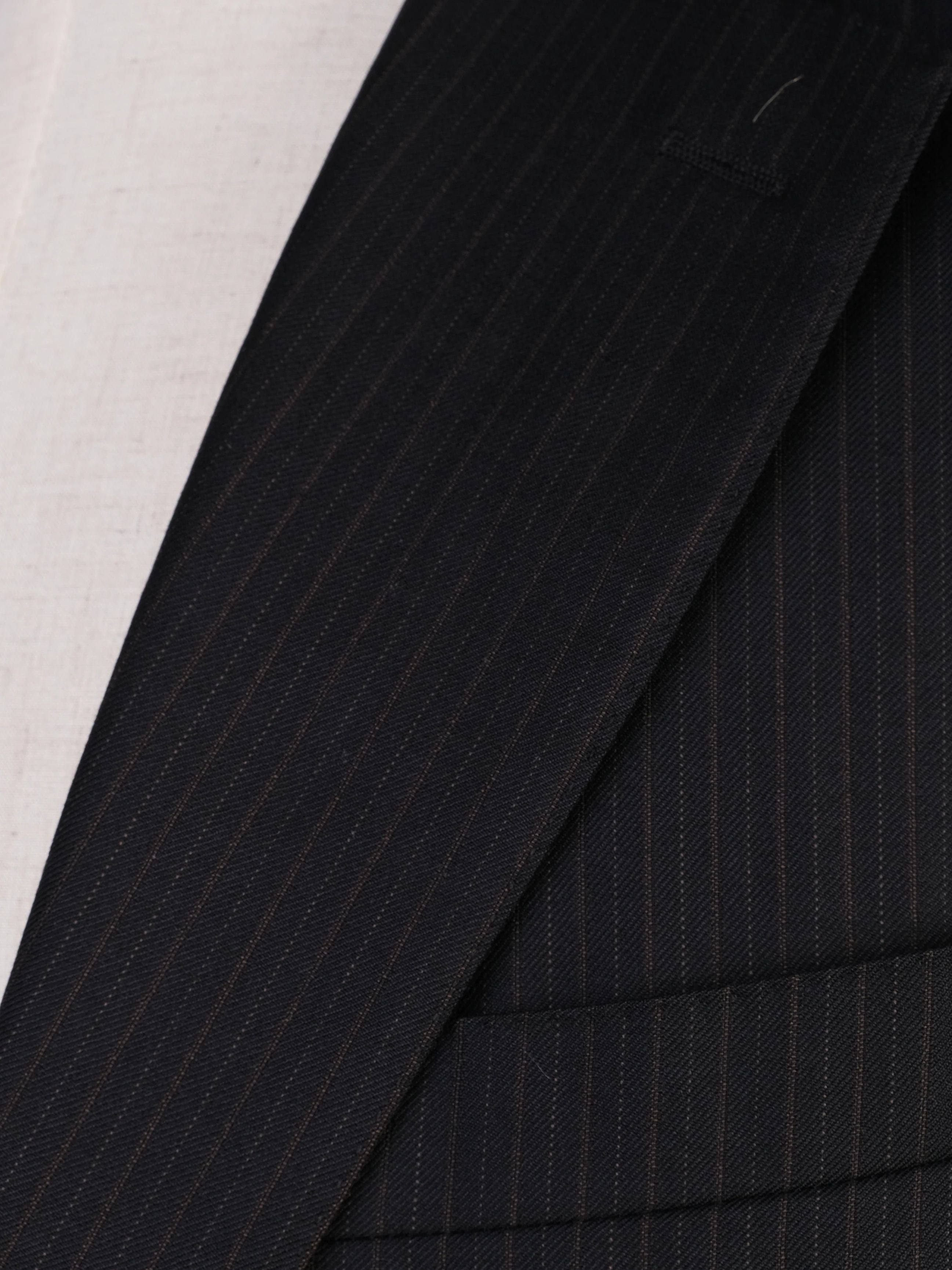 Excellent Canali Black Wool Pinstripe Suit Jacket Size XXL