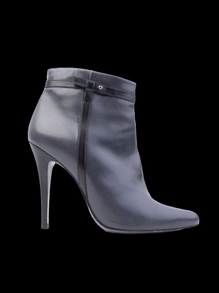 Excellent Barbara Bui Gray Leather High-Heeled Ankle Boots Size 40