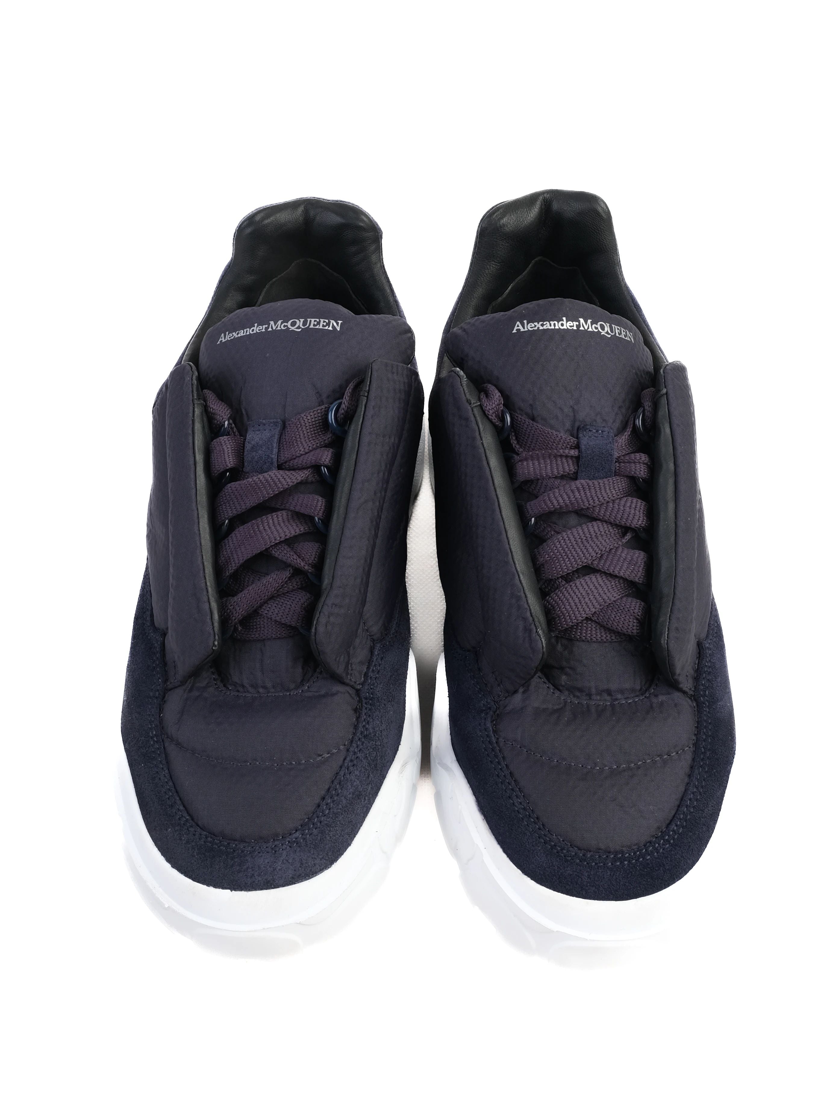 Excellent Alexander McQueen Blue Fabric Sneakers Size 41