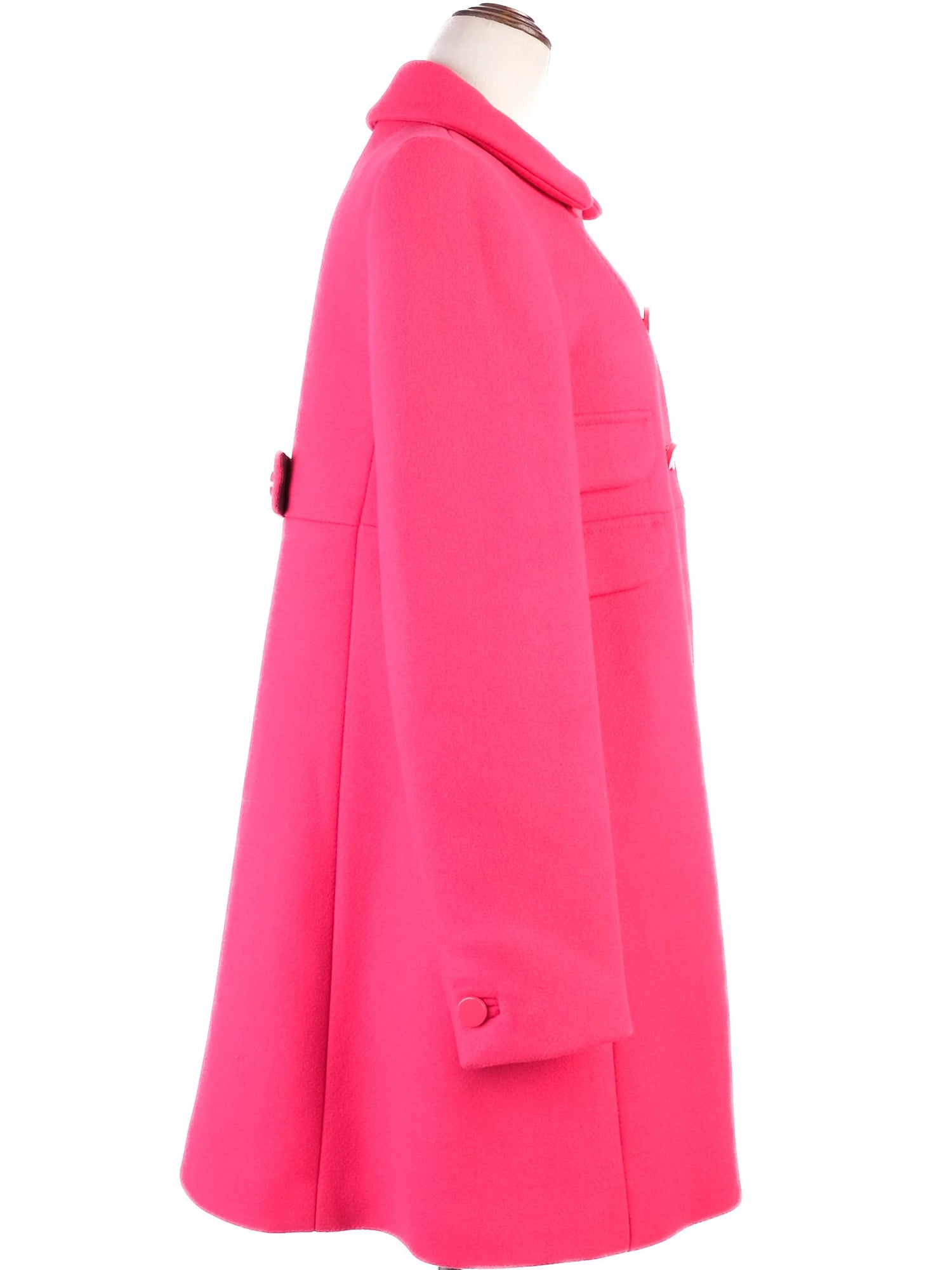 Excellent Tara Jarmon Pink Wool Double-Breasted Coat Size L