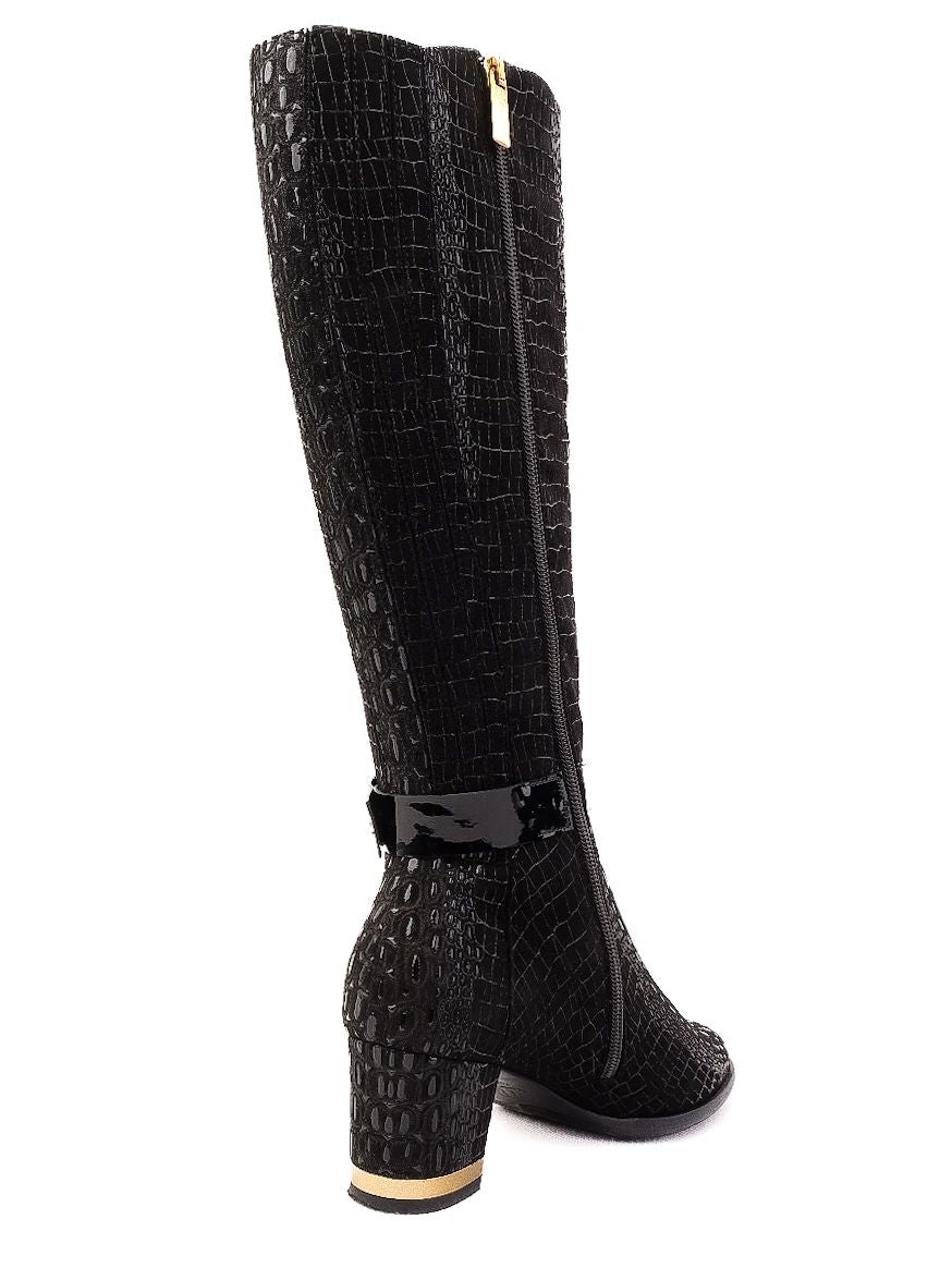 Excellent Renzoni Black Leather Knee-High Boots Size 36.5