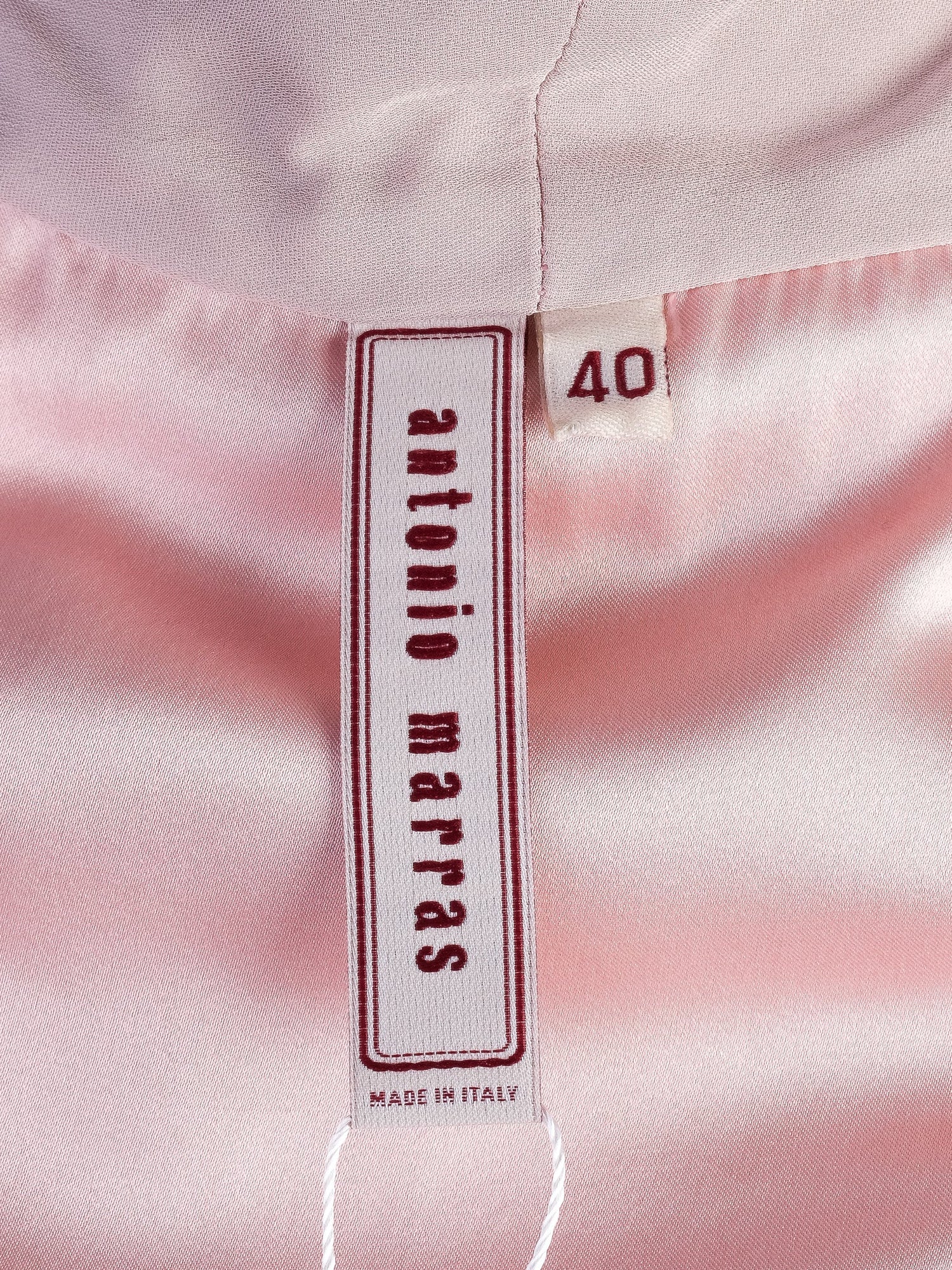Excellent Antonio Marras Pink Silk Vest Size S with Shawl Collar