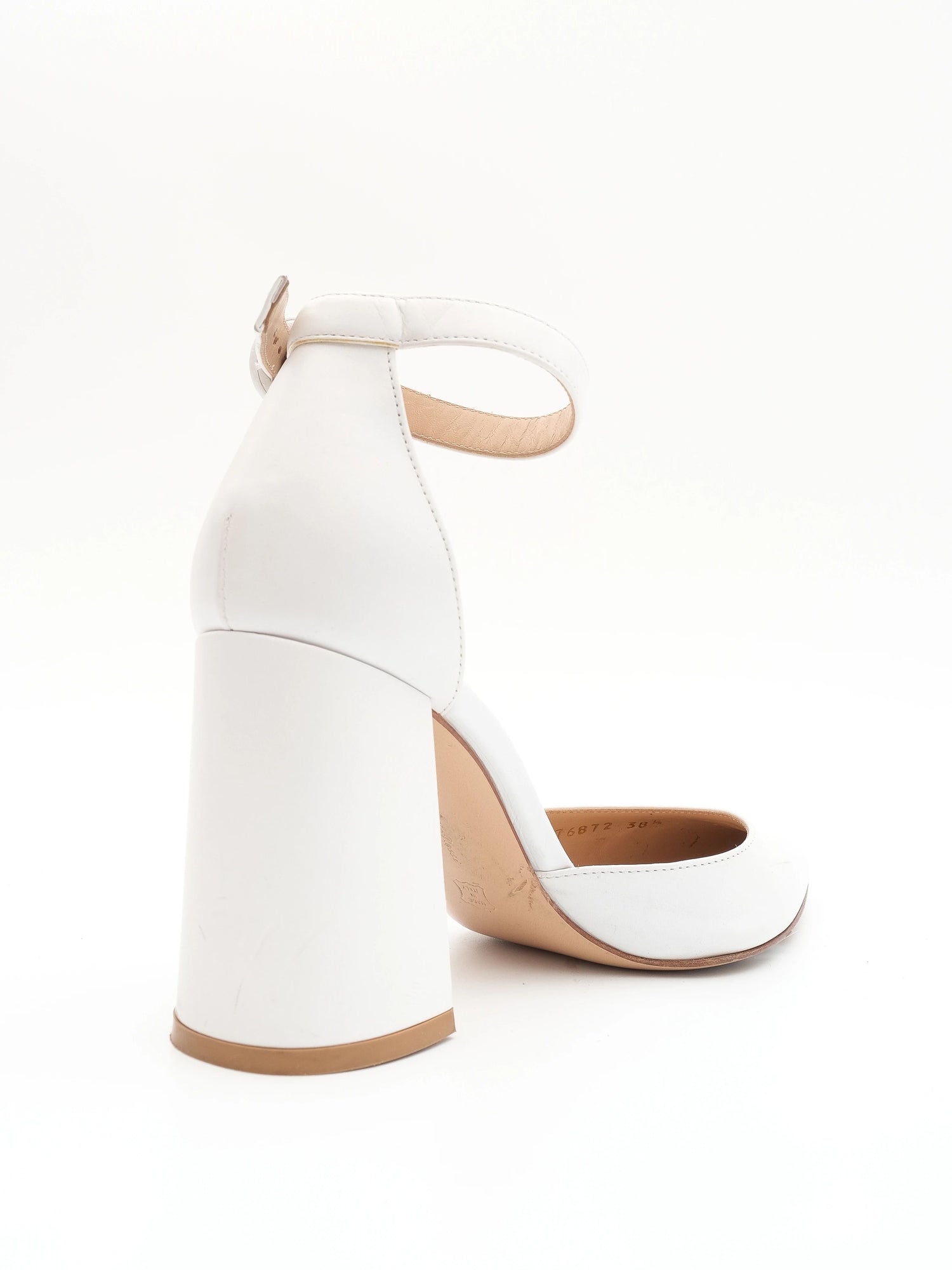 Excellent Gianvito Rossi White Leather High-Heeled Shoes Size N/A