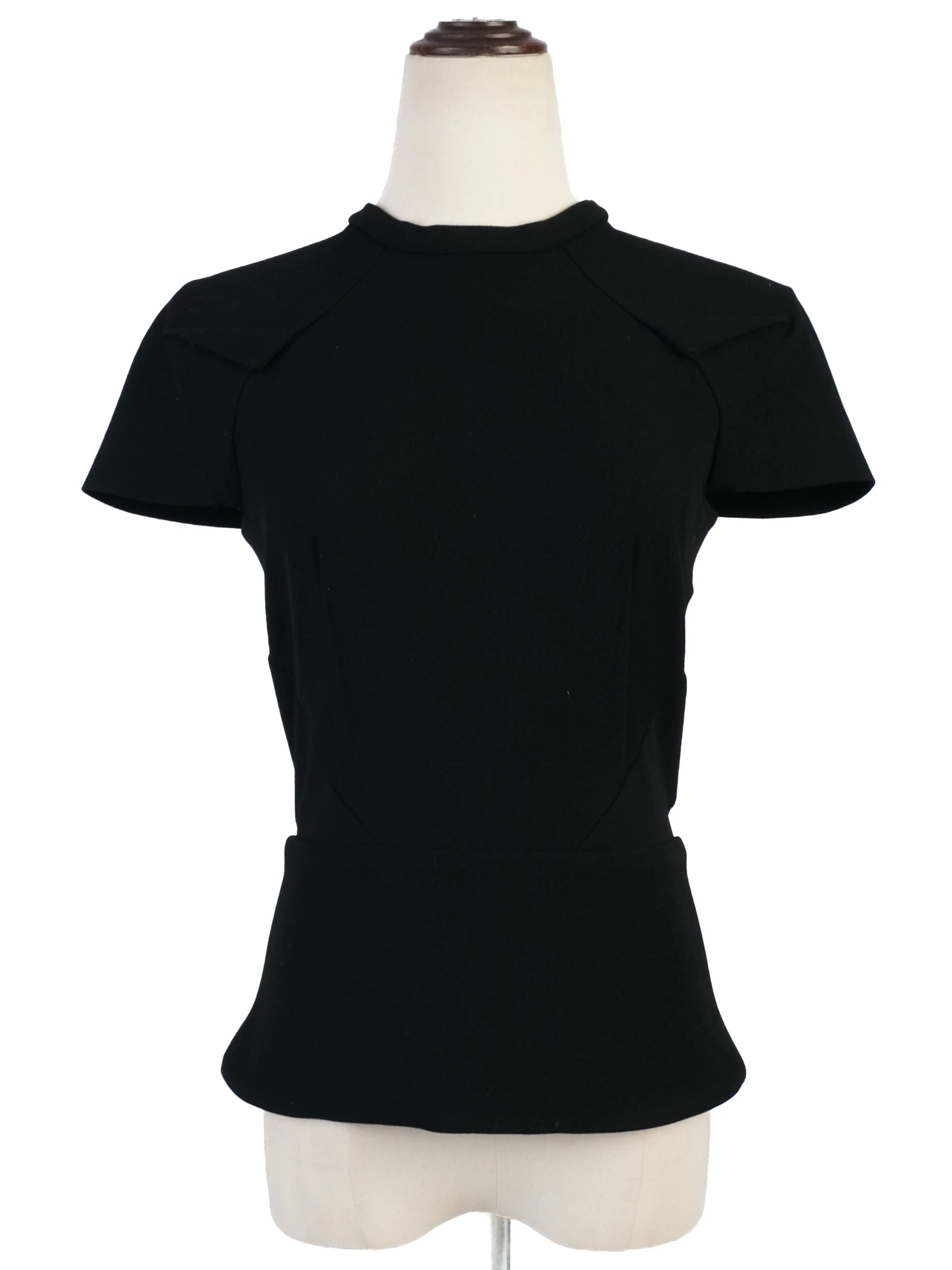 EXCELLENT Roland Mouret Black Viscose Top Size S with Structured Shoulders