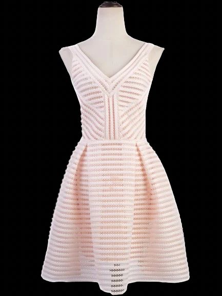 Maje Excellent Condition White Sleeveless Knee-Length Dress