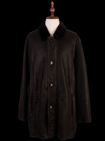 Good Bugatti Orange Leather Coat Size XL for Men