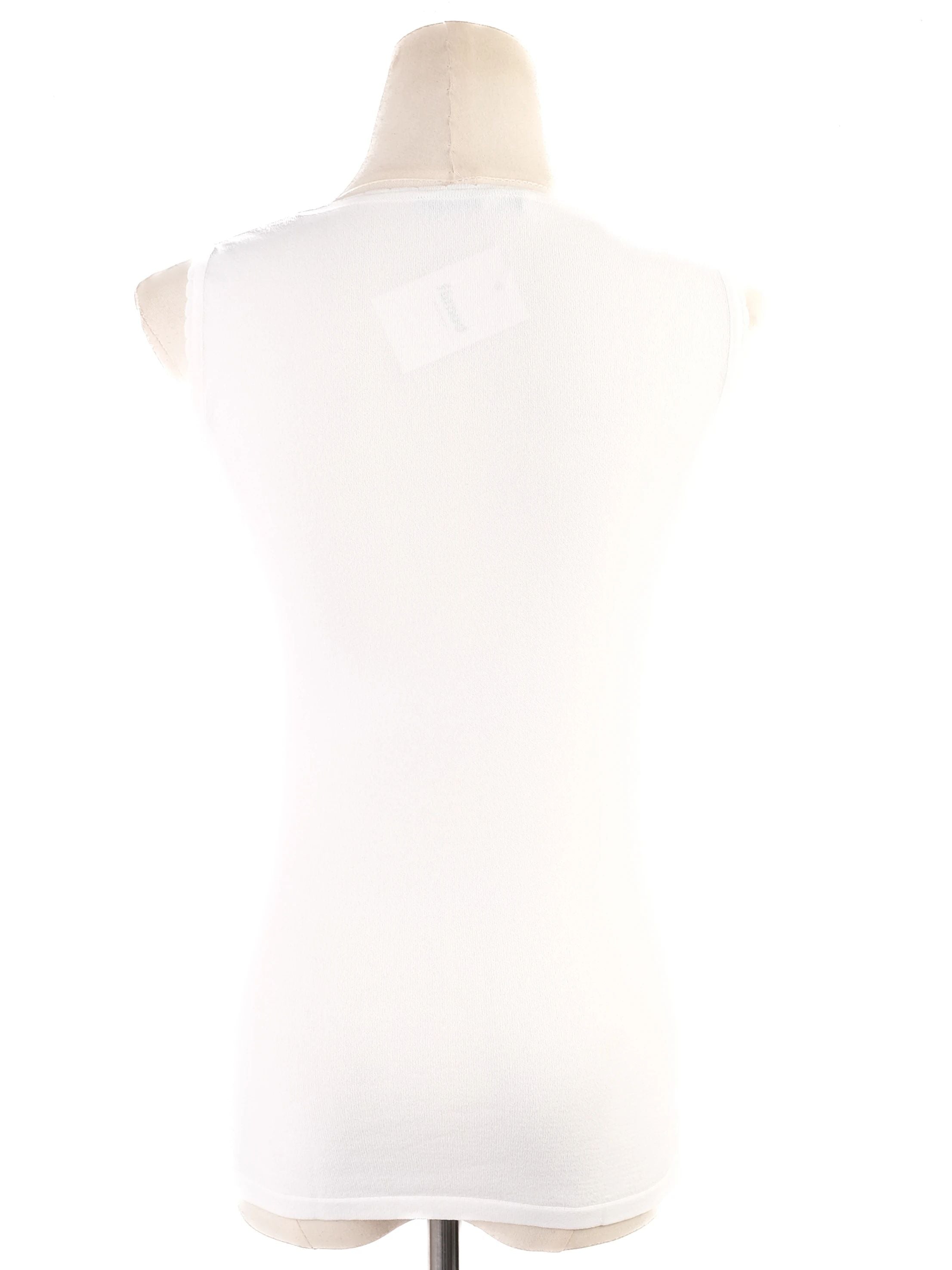 Excellent Blumarine White Sleeveless Top Size M Viscose Made in Italy