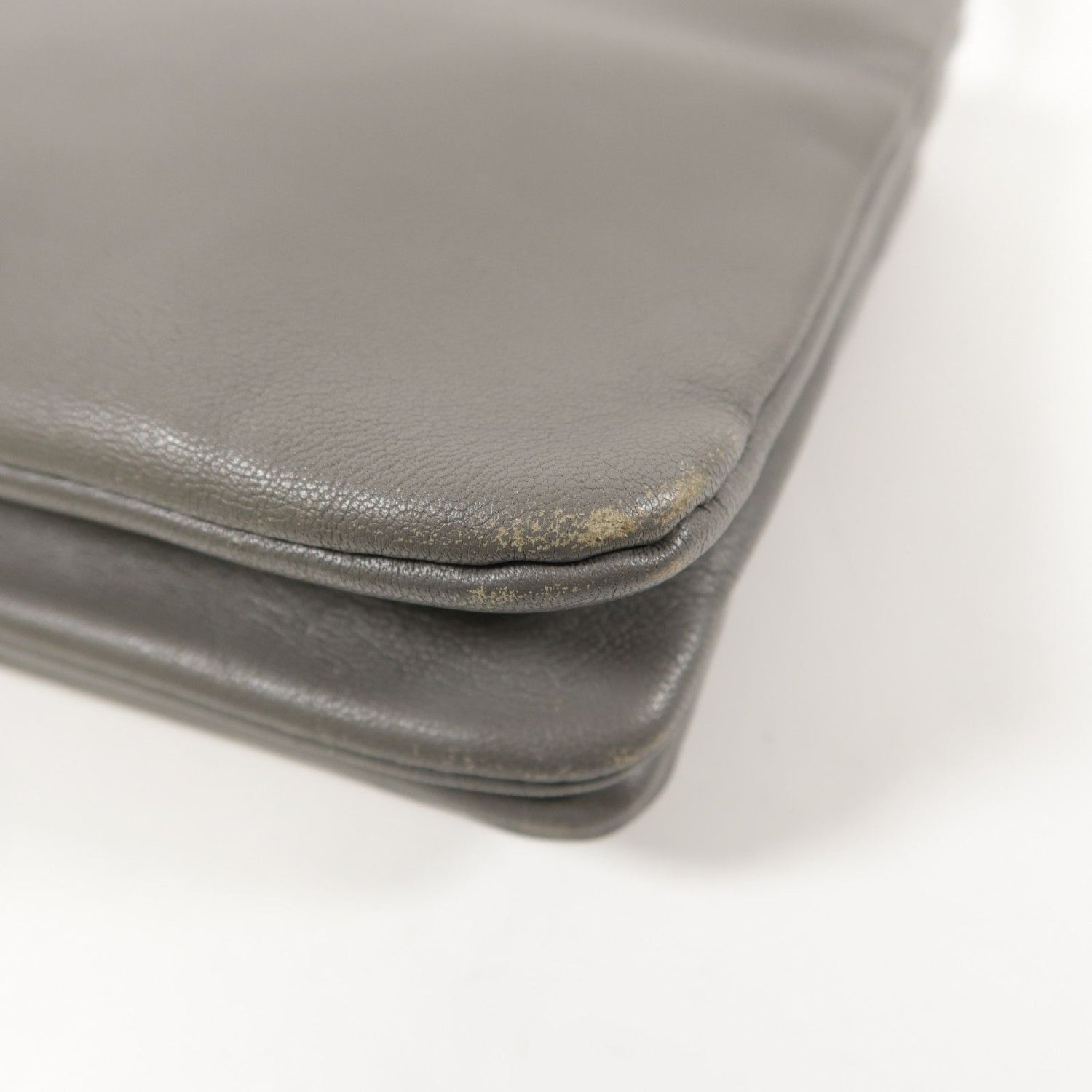 Celine Sheepskin Leather Trio Shoulder Bag Gray Grey Lambskin (sheep Leather)