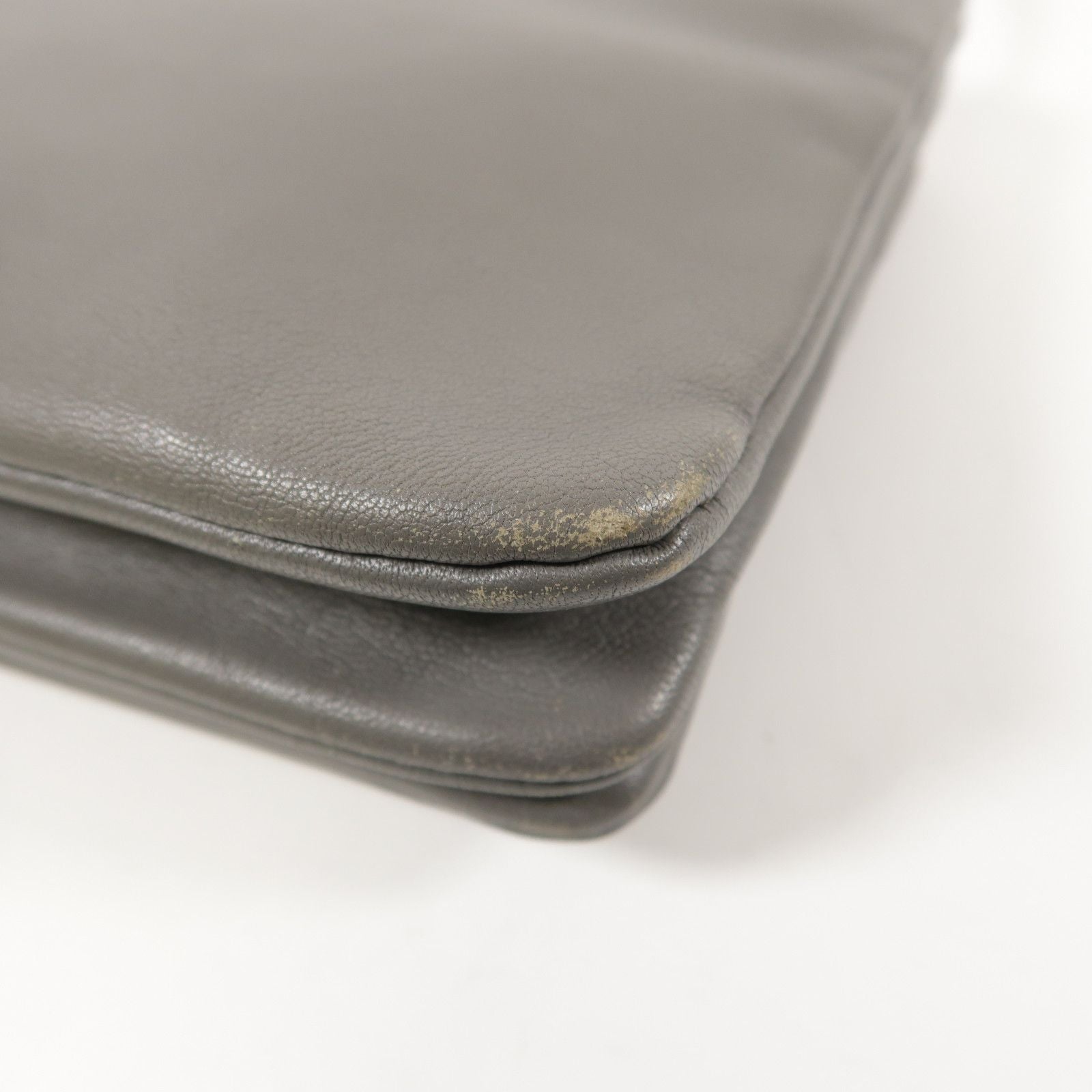 Celine Sheepskin Leather Trio Shoulder Bag Gray Grey Lambskin (sheep Leather)