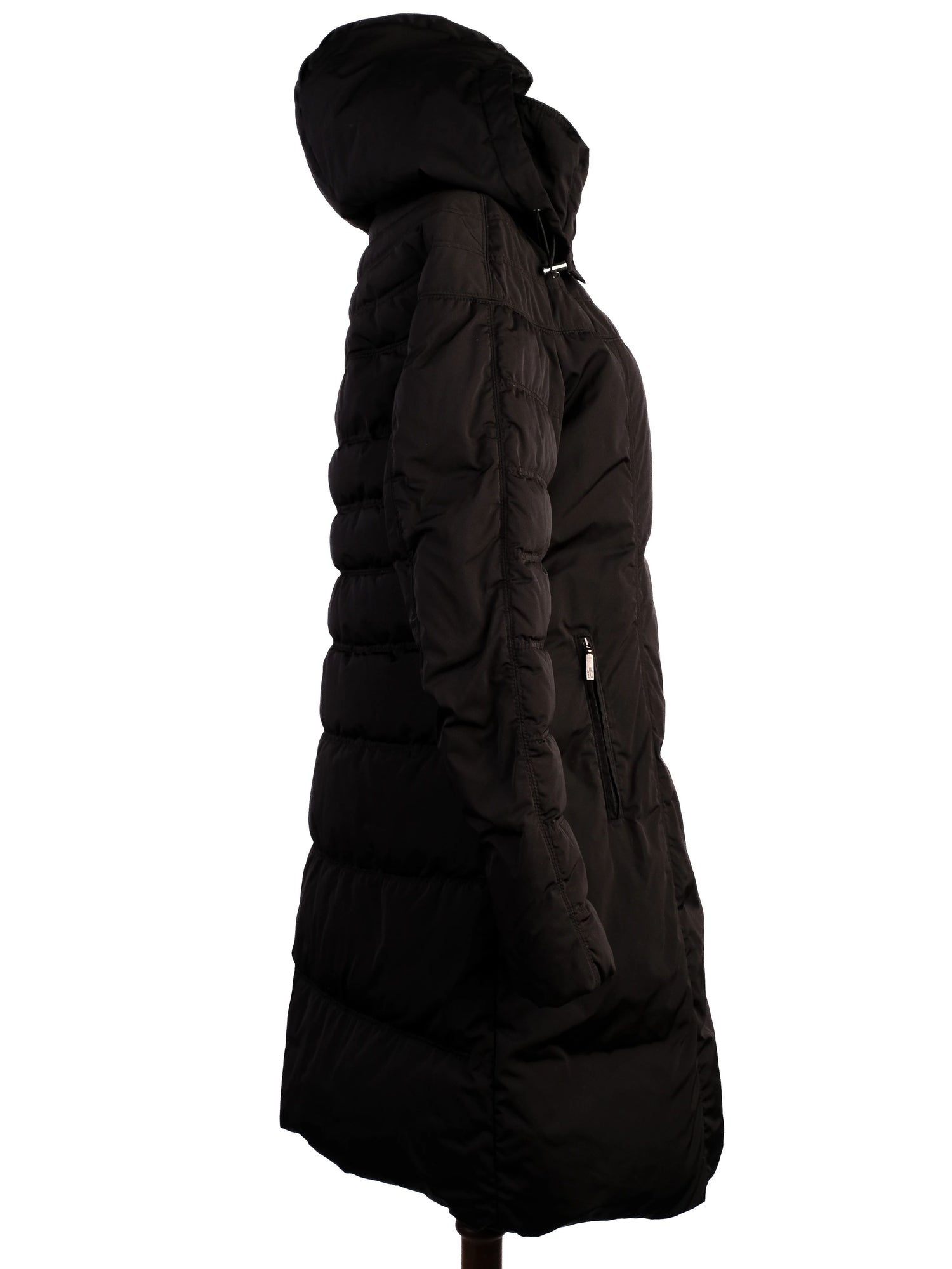 Excellent Moncler Black Puffer Coat with Hood Size L