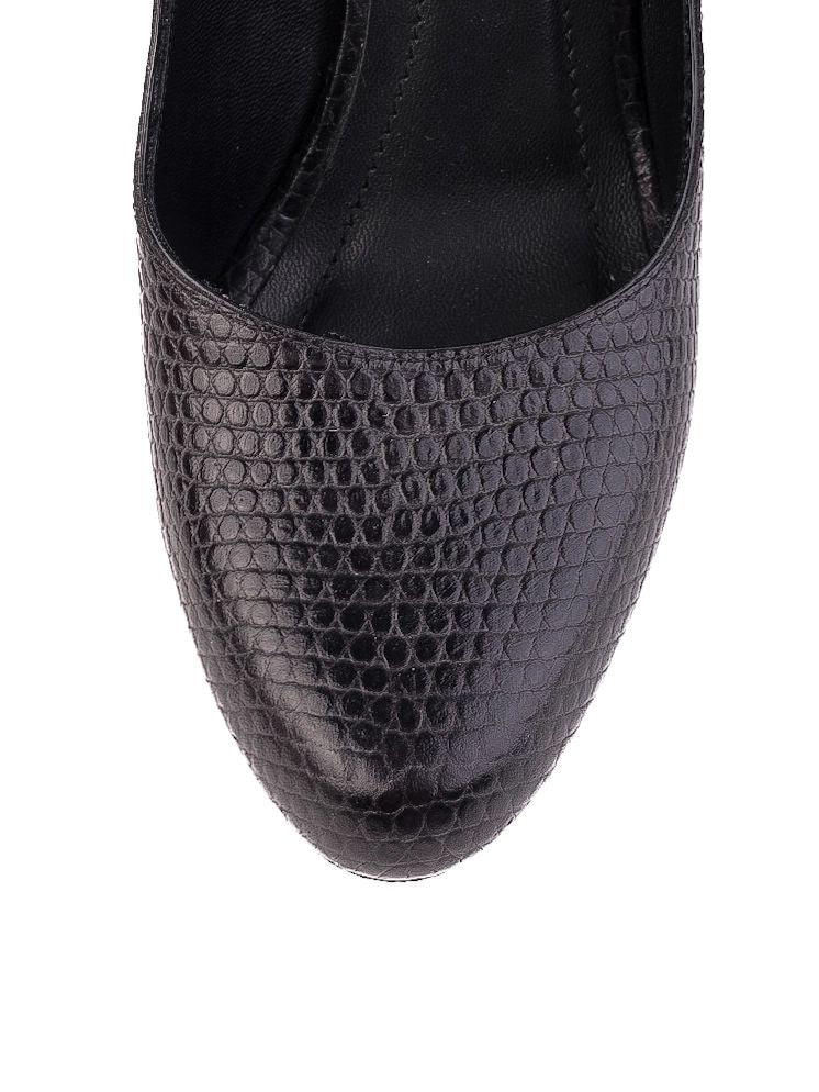 Excellent Donna Karan Black Leather High-Heeled Shoes Size 37