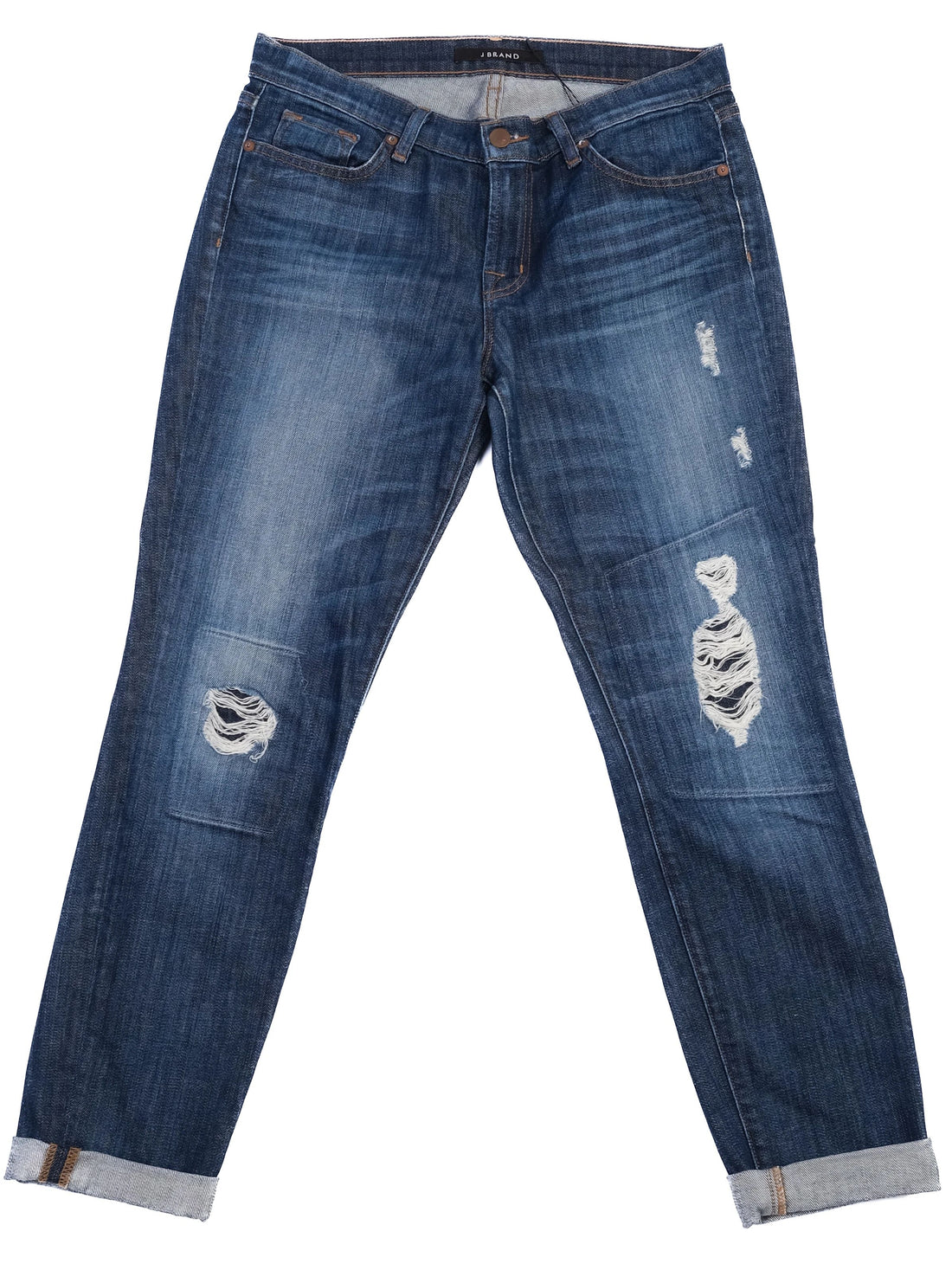 Excellent J Brand Blue Ripped Denim Jeans Women Size N/A